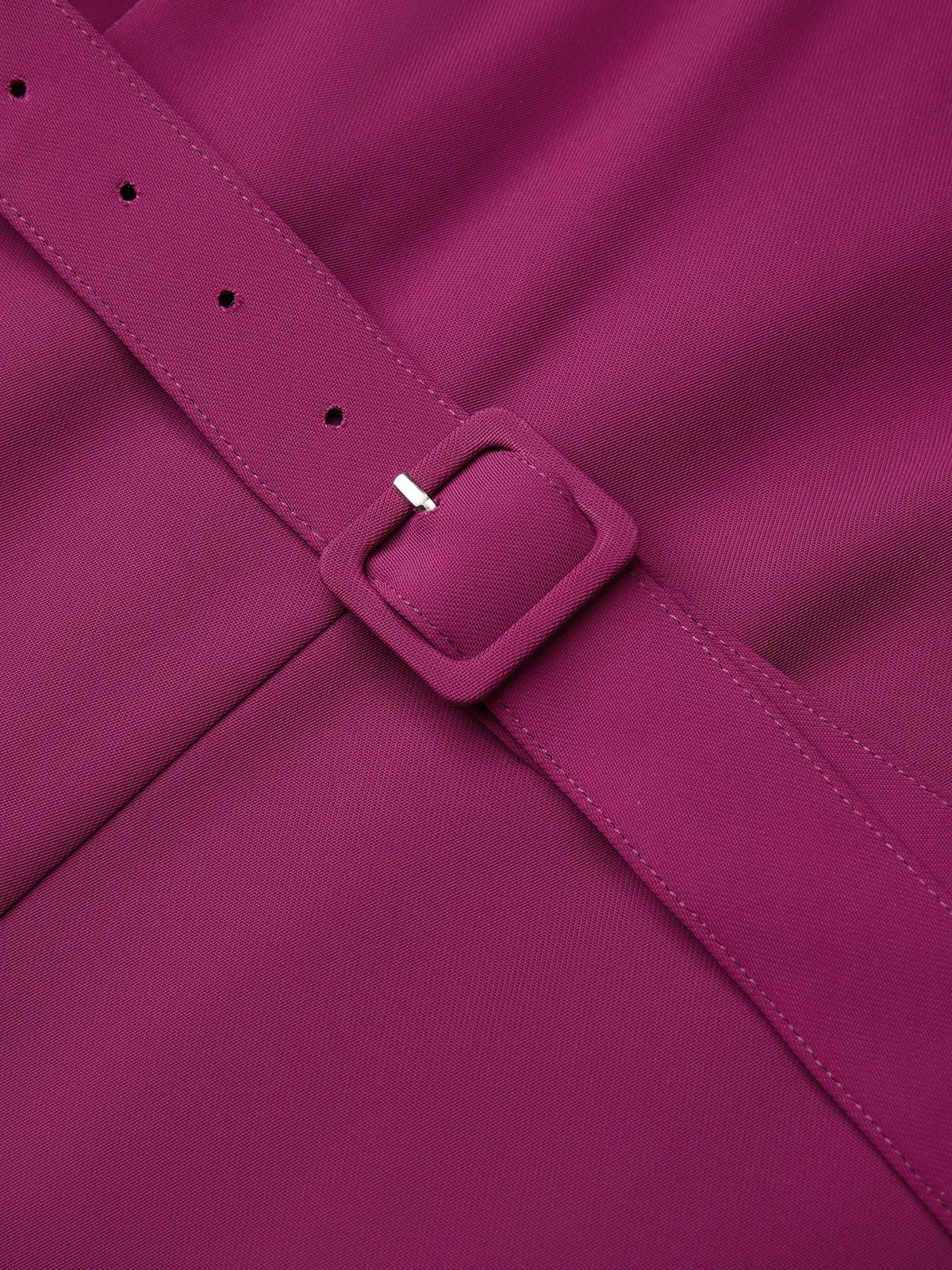 Women Purple V Neck Sleeveless Dressy Jumpsuit