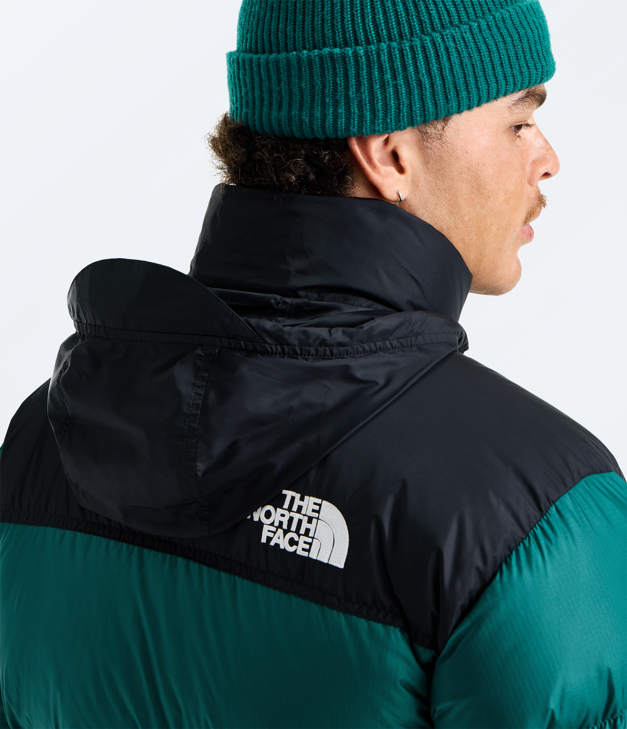Mens 1996 Retro Nuptse Jacket TNF Pacific TealTNF Black MODELHOOD2