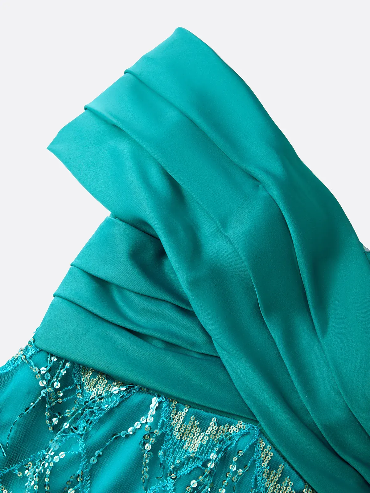 Cyan Tassel Cross Sequin Off The Shoulder Short Sleeve Sheath Midi Dress