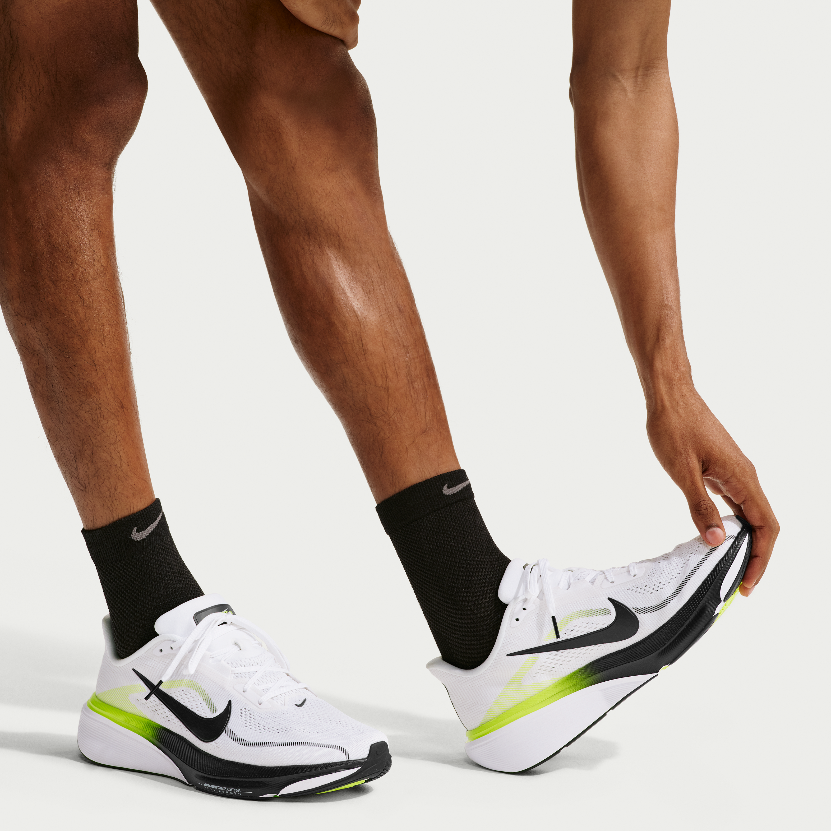 Nike Pegasus 42 Men's Road Running Shoes — White/Lemon Venom/White/Black — Regular