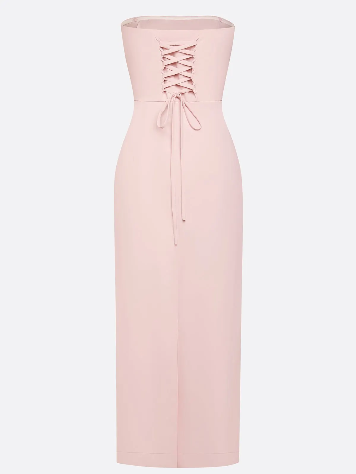 Pink Ruched Glitter Classic Strapless Sleeveless Sheath Maxi Dress