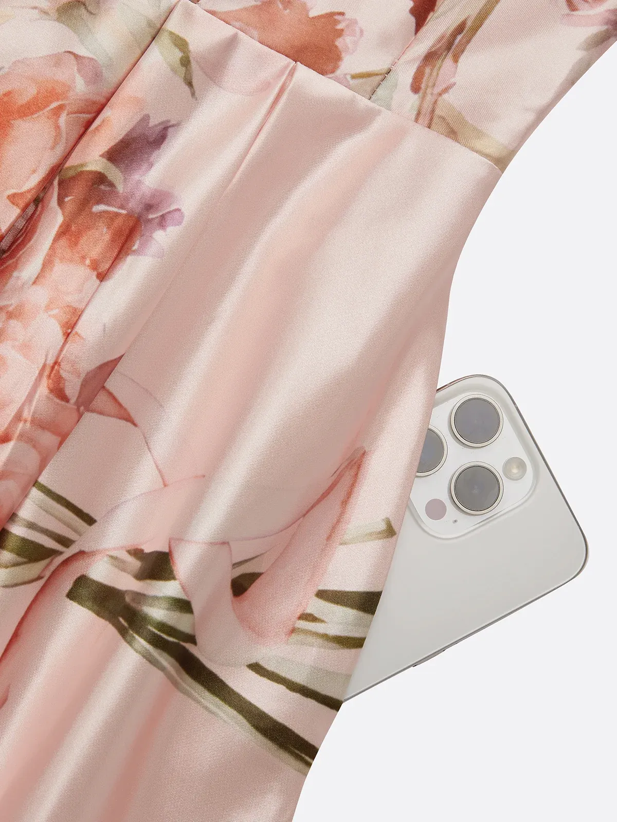 Pink Floral Strapless Mother of the Bride Dress A-Line Satin Gown
