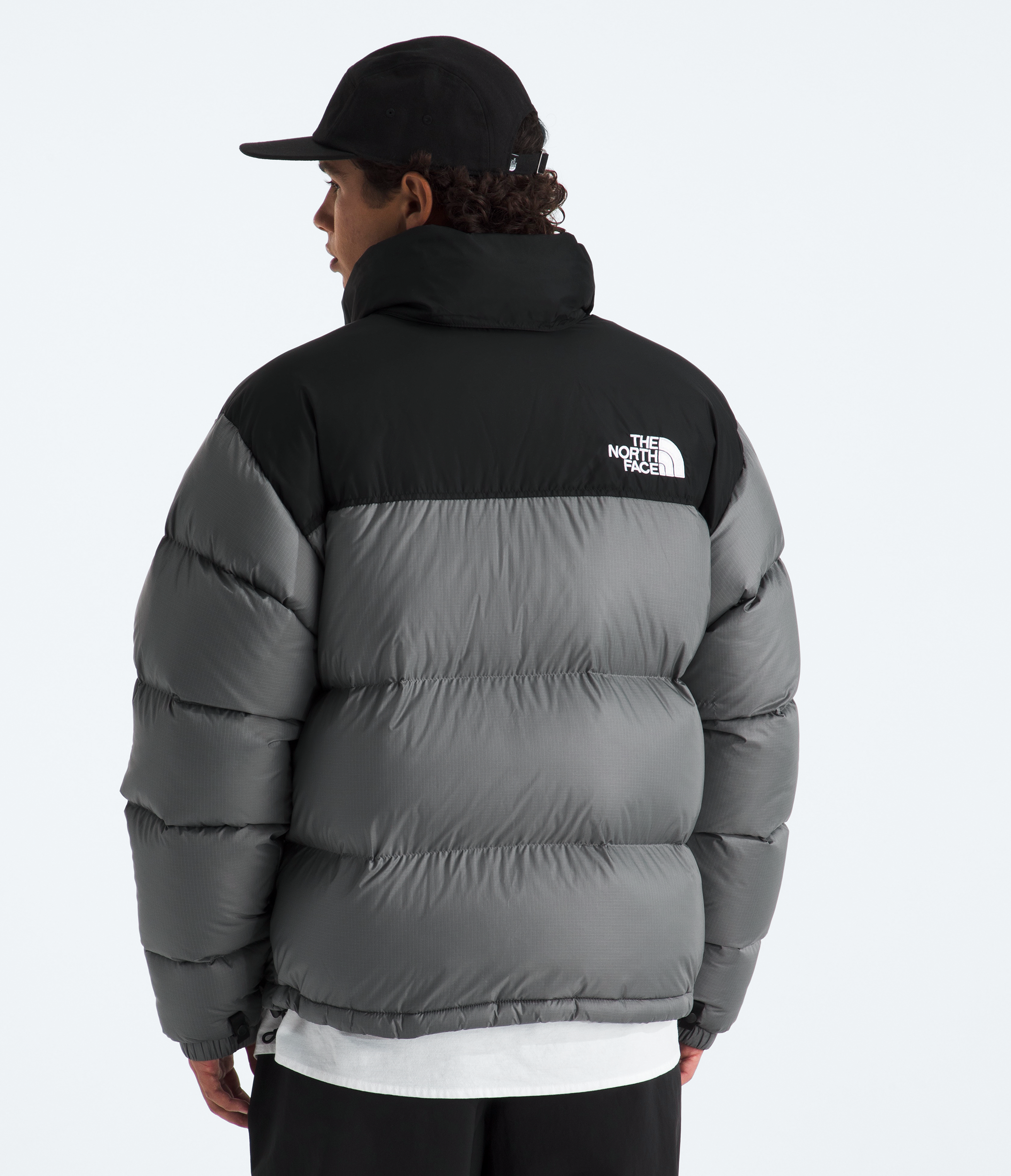 Mens 1996 Retro Nuptse Jacket TNF Smoked PearlTNF Black BACK