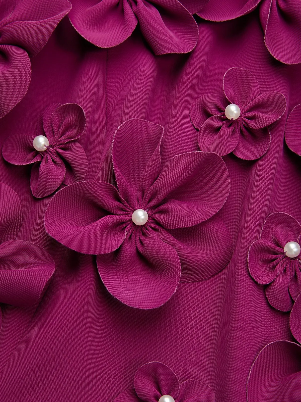 Purple 3D Floral Classic Crew Neck Sleeveless Mermaid Floor-length Gown Dress