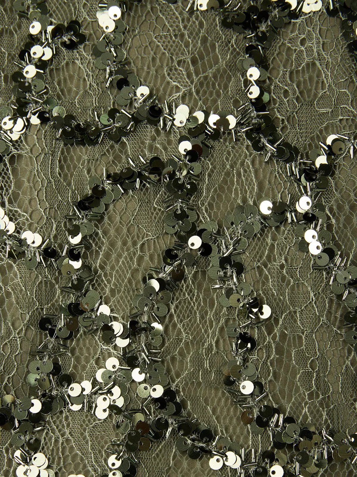 Olive Green Glitter Sequin Asymmetrical Sleeveless Sheath Maxi Dress