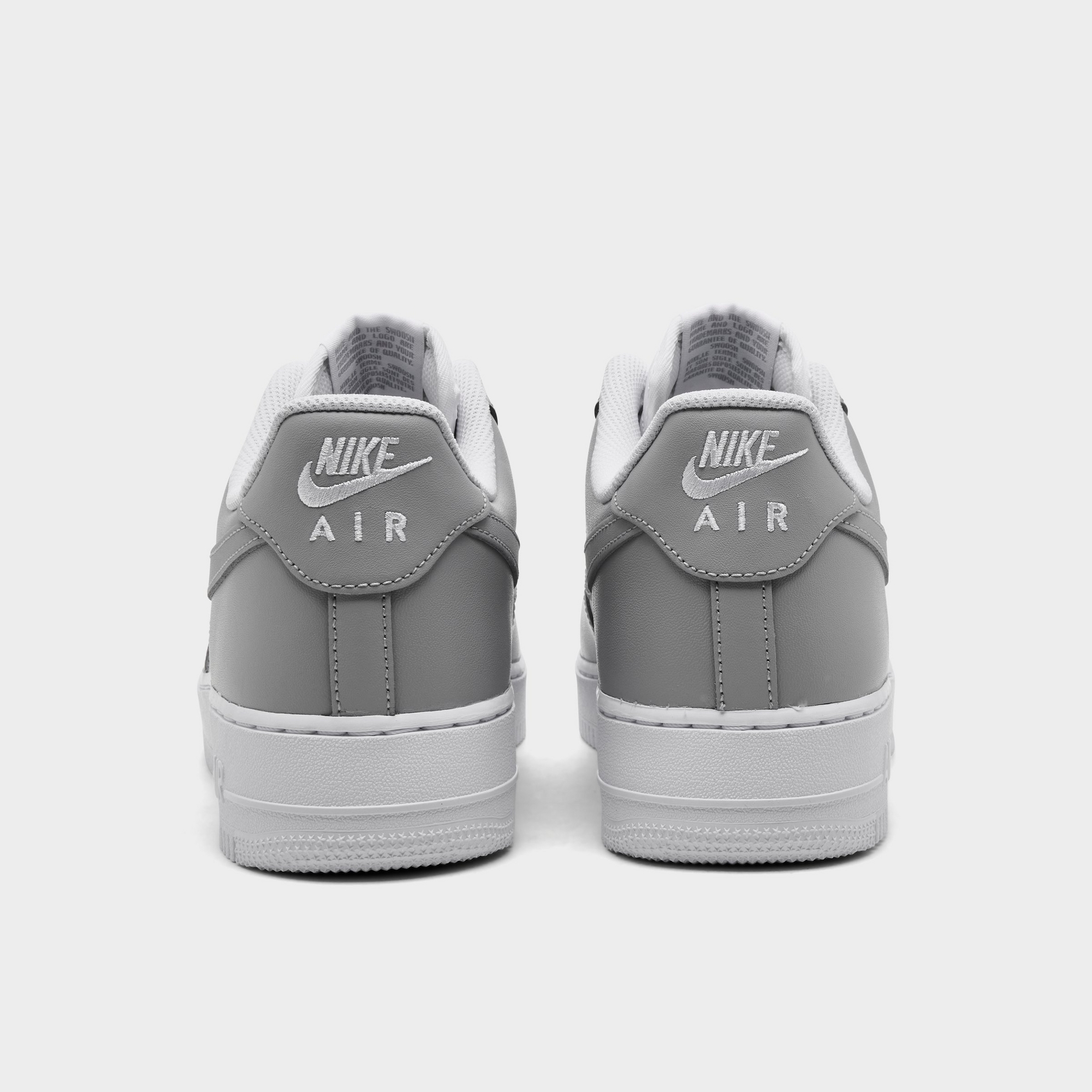 Men's Nike Air Force 1 '07 Casual Shoes — White/White/Light Smoke Grey/Light Smoke Grey — Back view
