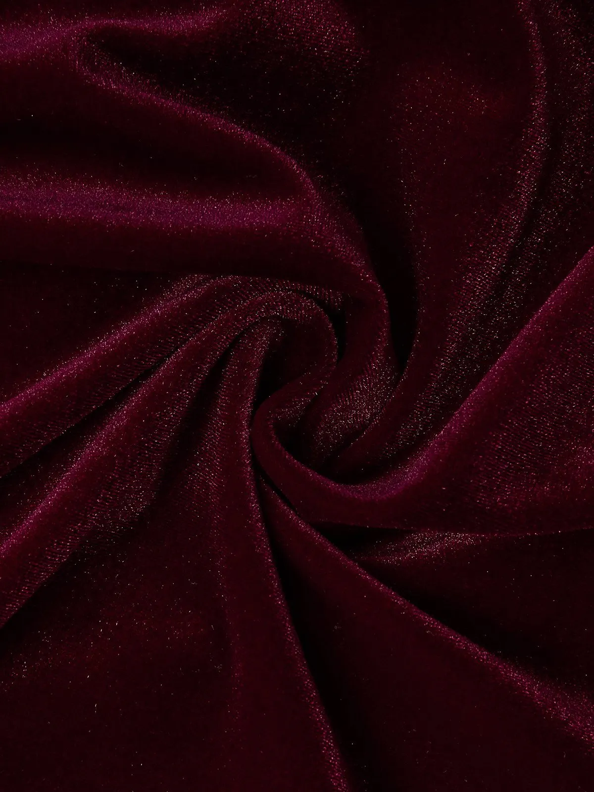 Burgundy Satin Ruched Split Joint Velvet One Shoulder Sleeveless A-Line Gown Dress