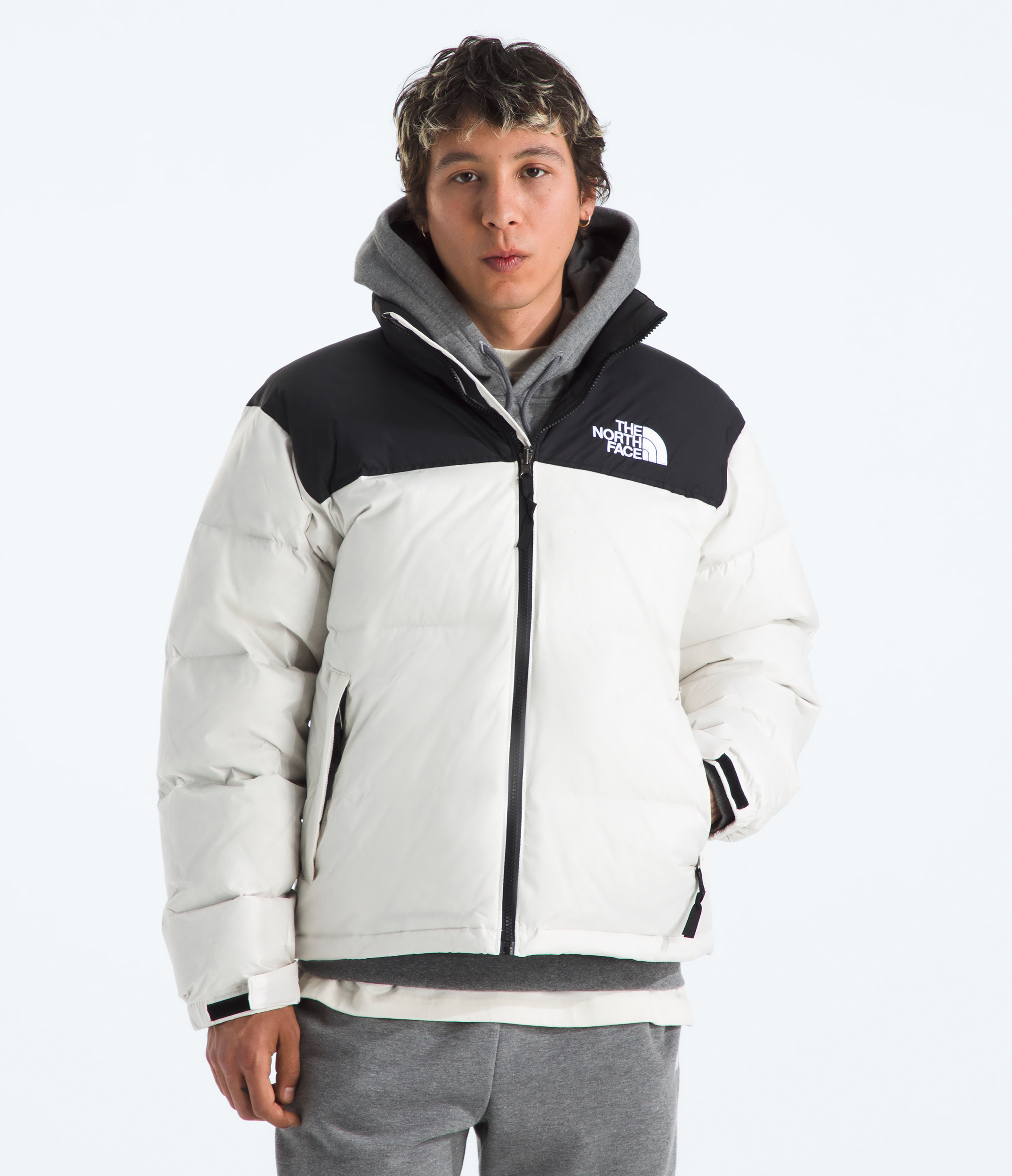 Mens 1996 Retro Nuptse Jacket TNF White DuneTNF BlackRecycled Down Main