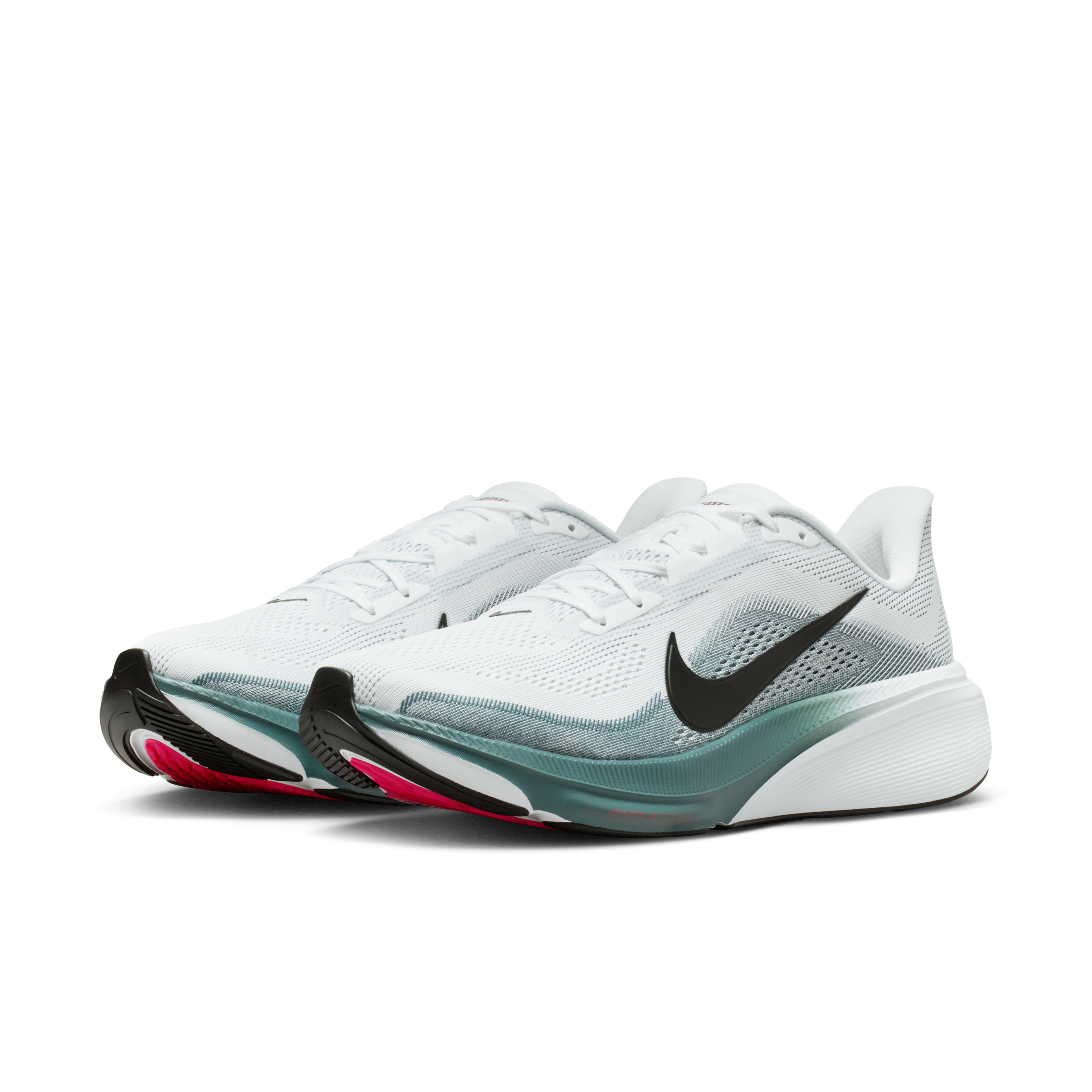Nike Pegasus 42 Men's Road Running Shoes — White/Mineral Slate/Hyper Pink/Black — Regular