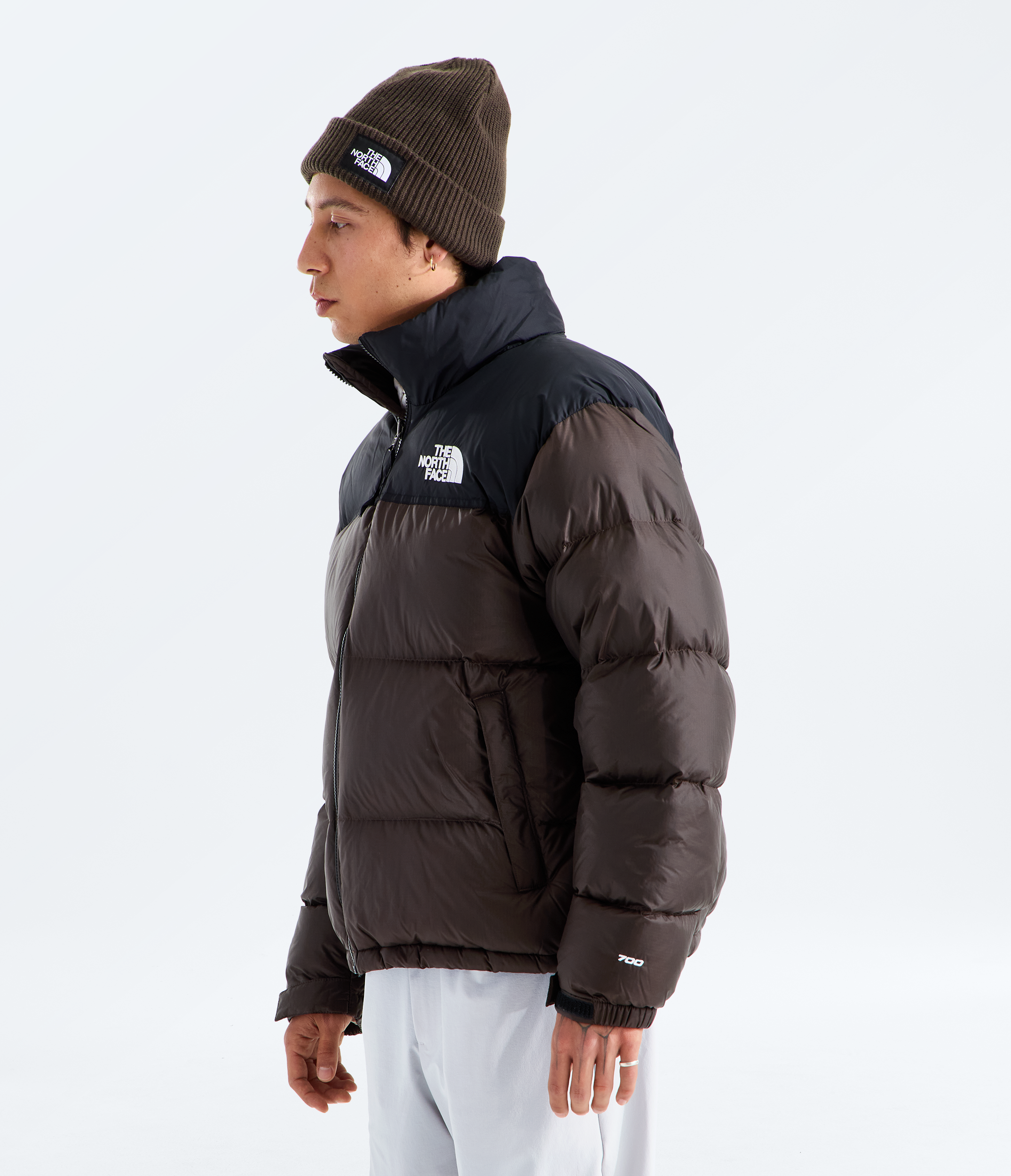 Mens 1996 Retro Nuptse Jacket TNF Dark ChestnutTNF Black MODEL34