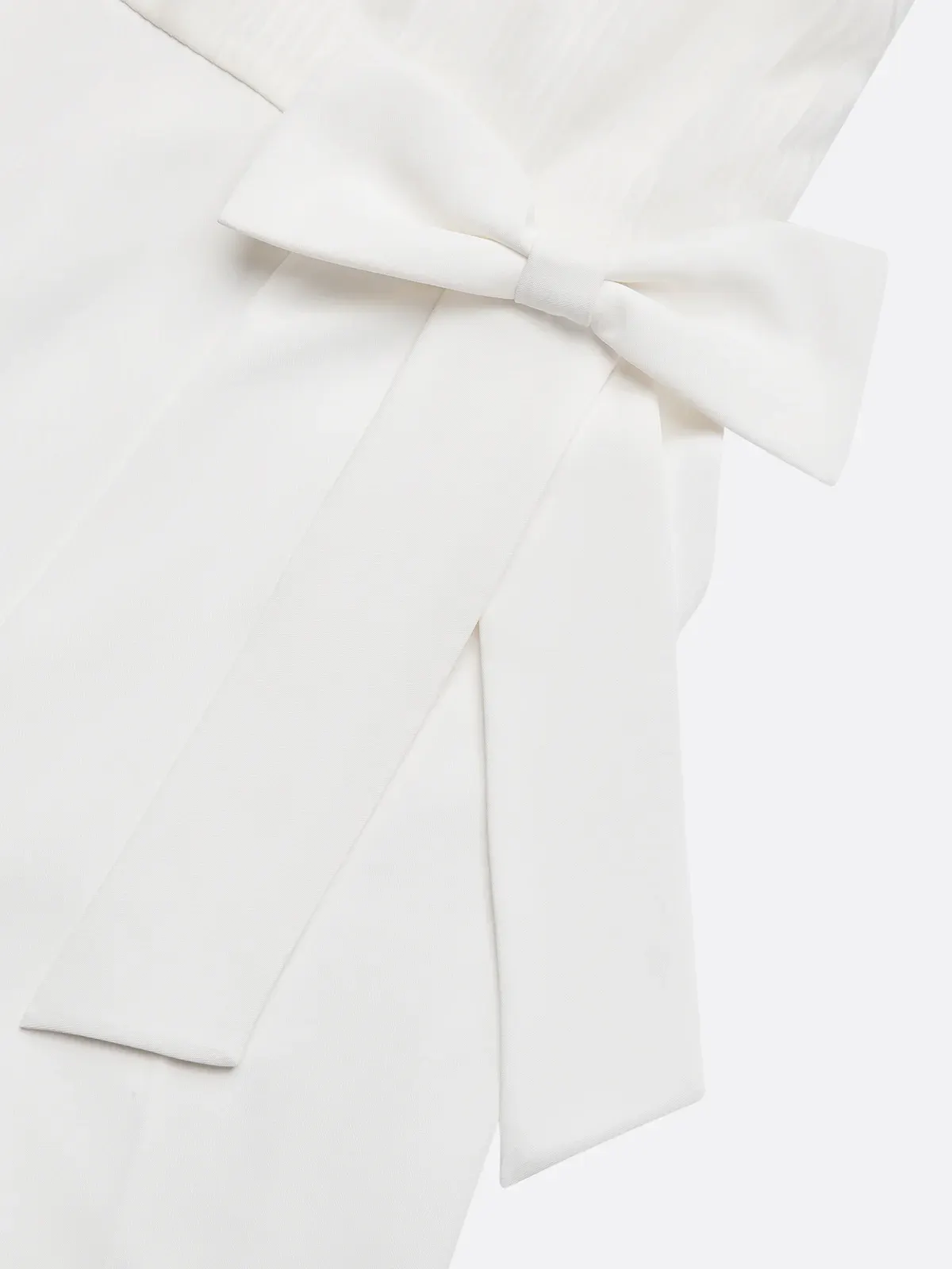 Women White Pleated Rhinestone Bow Halter Sleeveless Dressy Jumpsuit