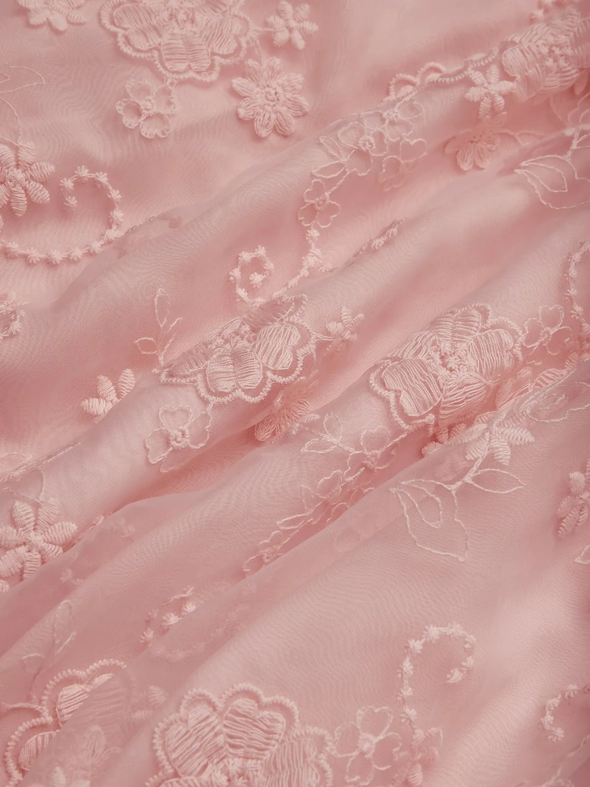 Deep Pink Bow Embroidery Classic V Neck Sleeveless A-Line Midi Dress With Pockets