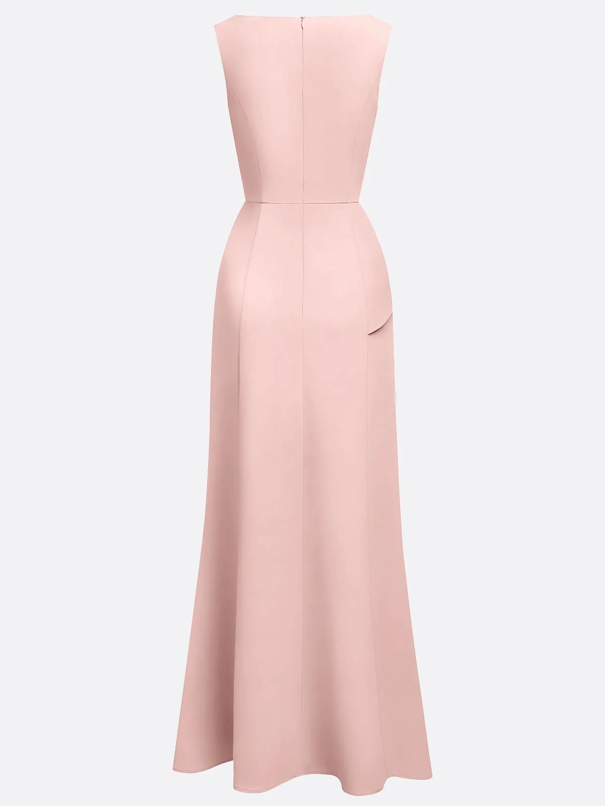 Elegant Blush Pink Mother of the Bride Gown - Sleeveless Peplum Maxi Dress with 3D Floral Appliqués