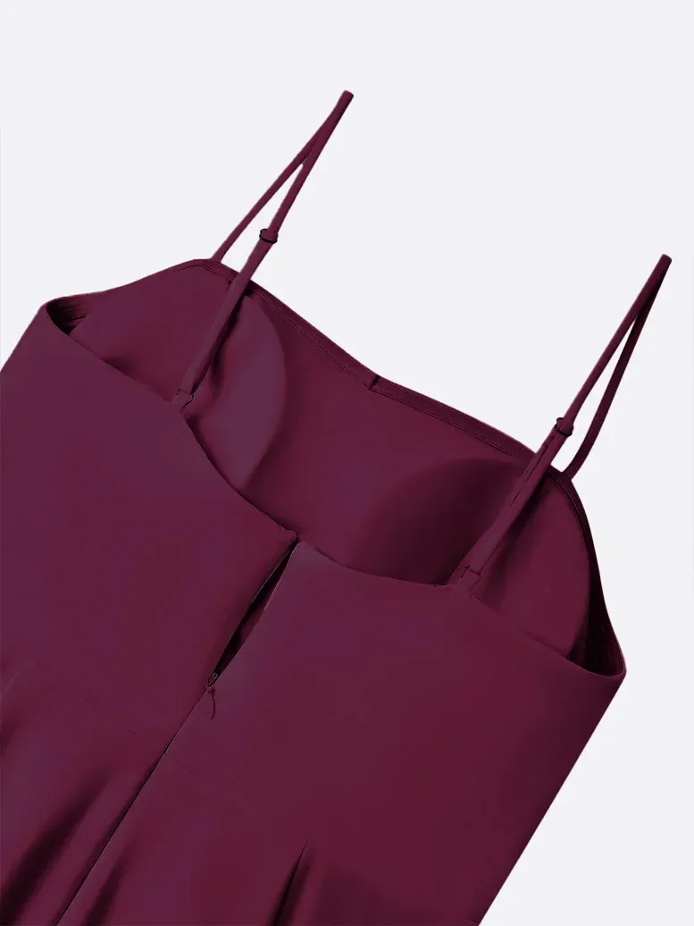 Women Burgundy Mock Neck Short Sleeve Dressy Dress With Top Two-Piece Set