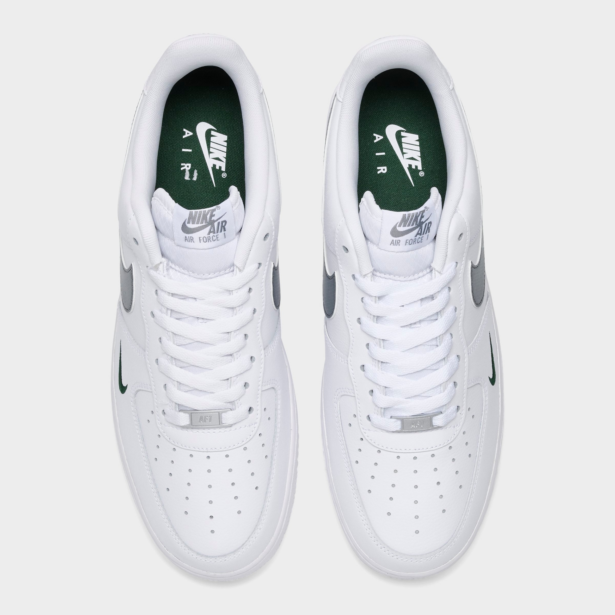 Men's Nike Air Force 1 '07 Casual Shoes — White/Fir/Cool Grey — Top view