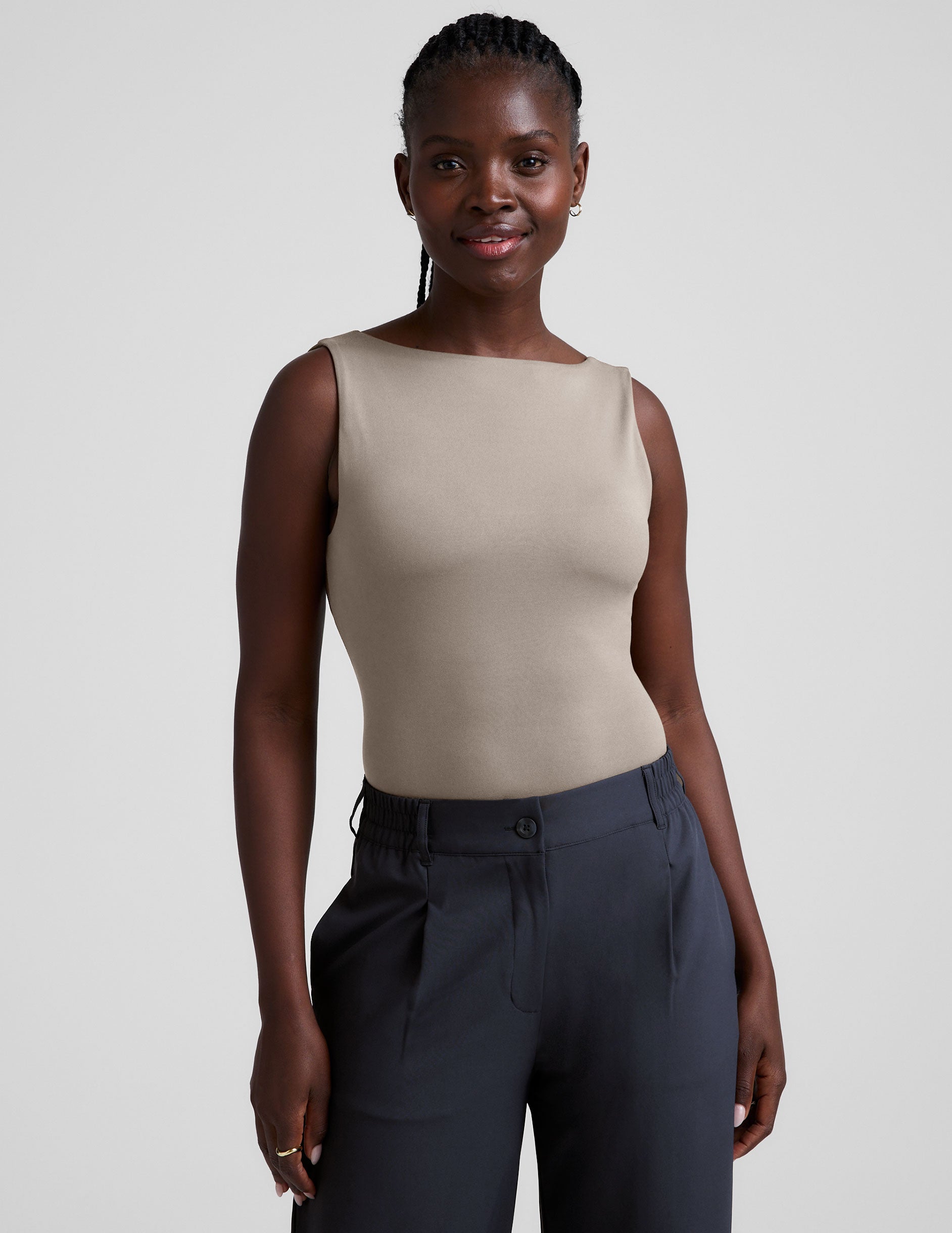 Eclipse Open Back Tank - Oat