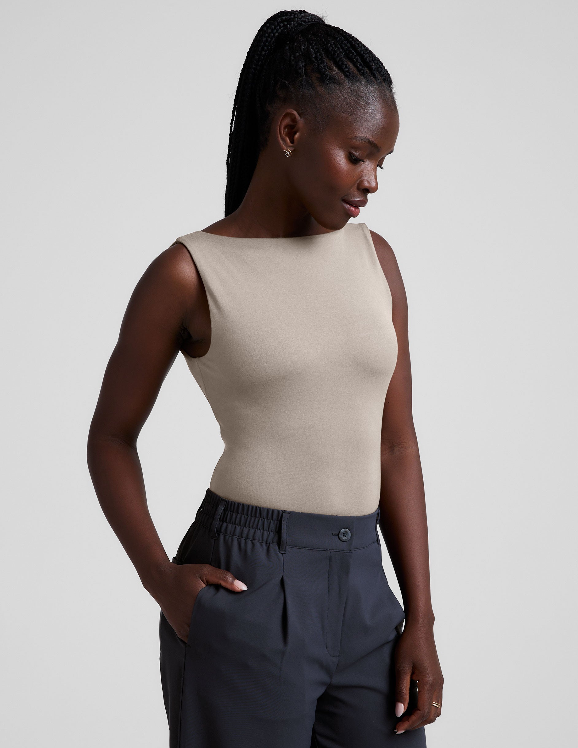 Eclipse Open Back Tank - Oat