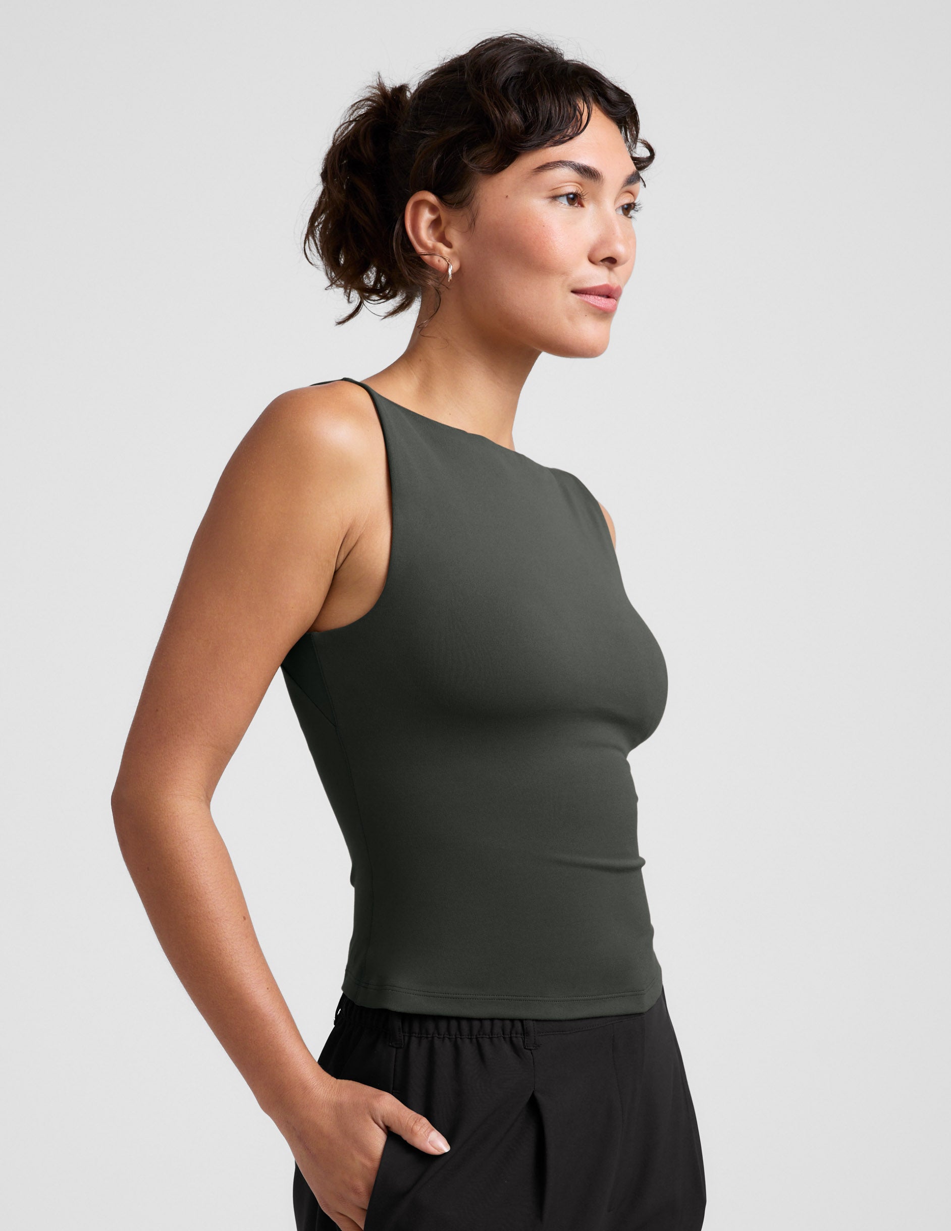 Eclipse Open Back Tank - Slate Green