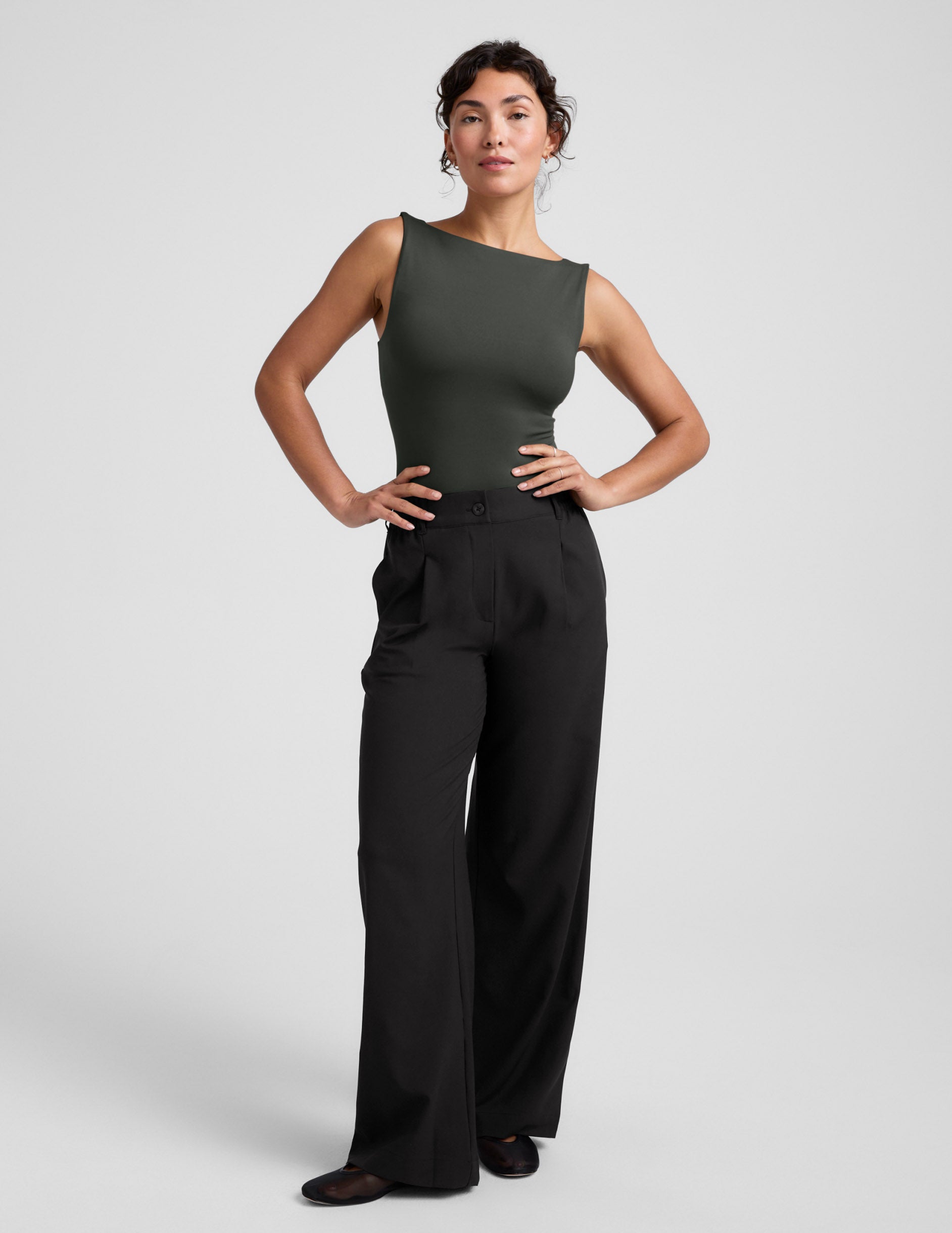 Eclipse Open Back Tank - Slate Green