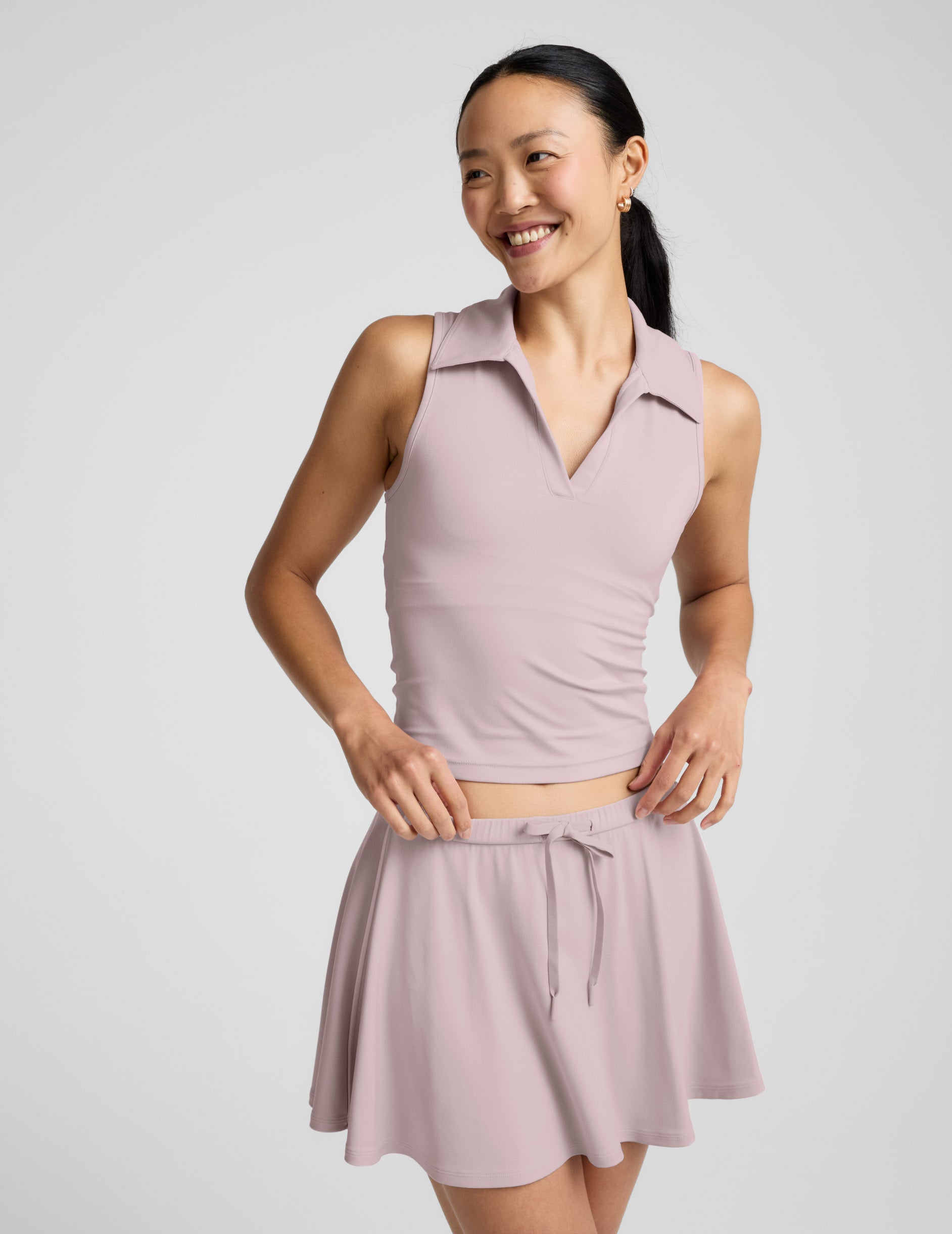 Sport Active Polo Tank - Blush Blooms