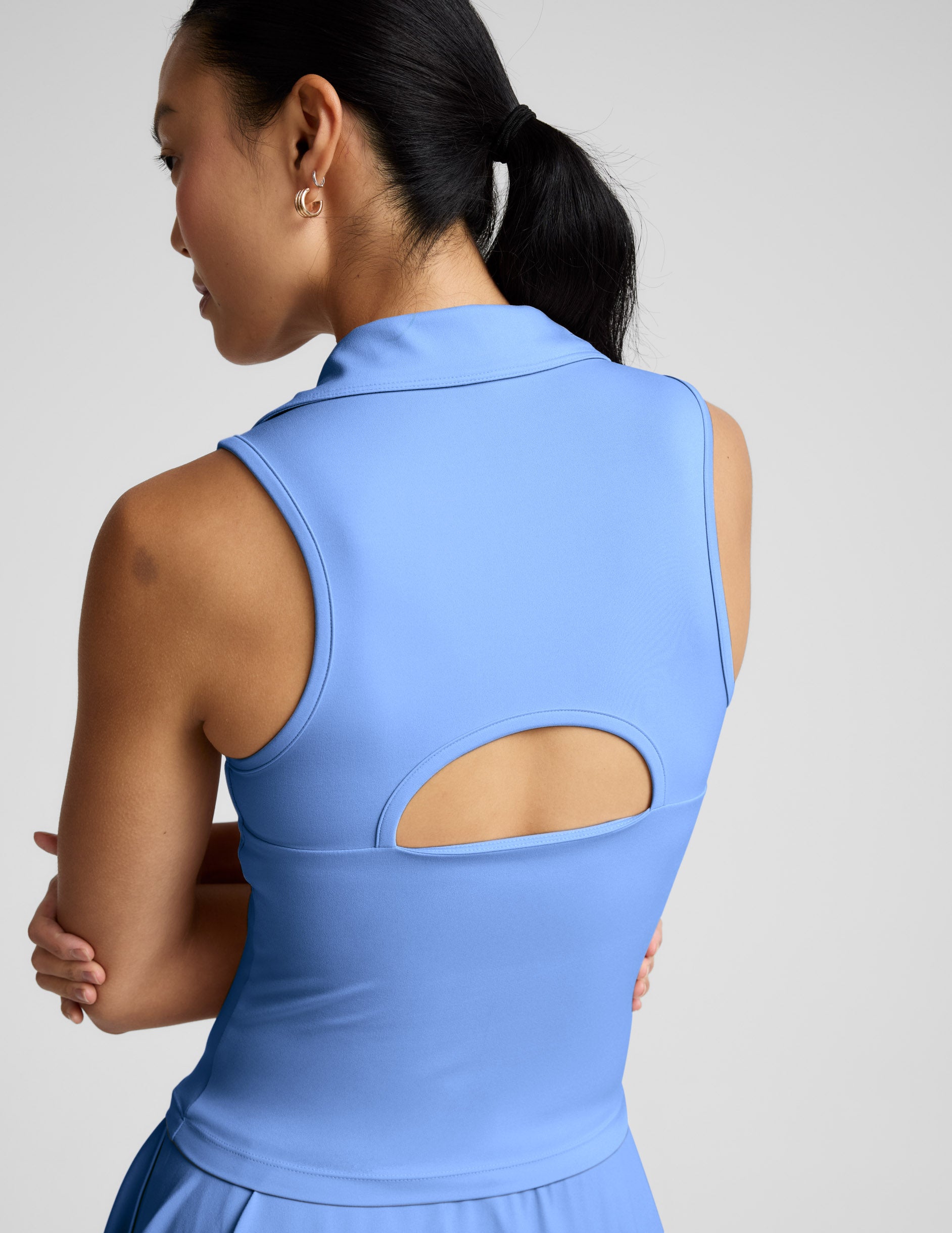 Sport Active Polo Tank - Wild Flower Blue