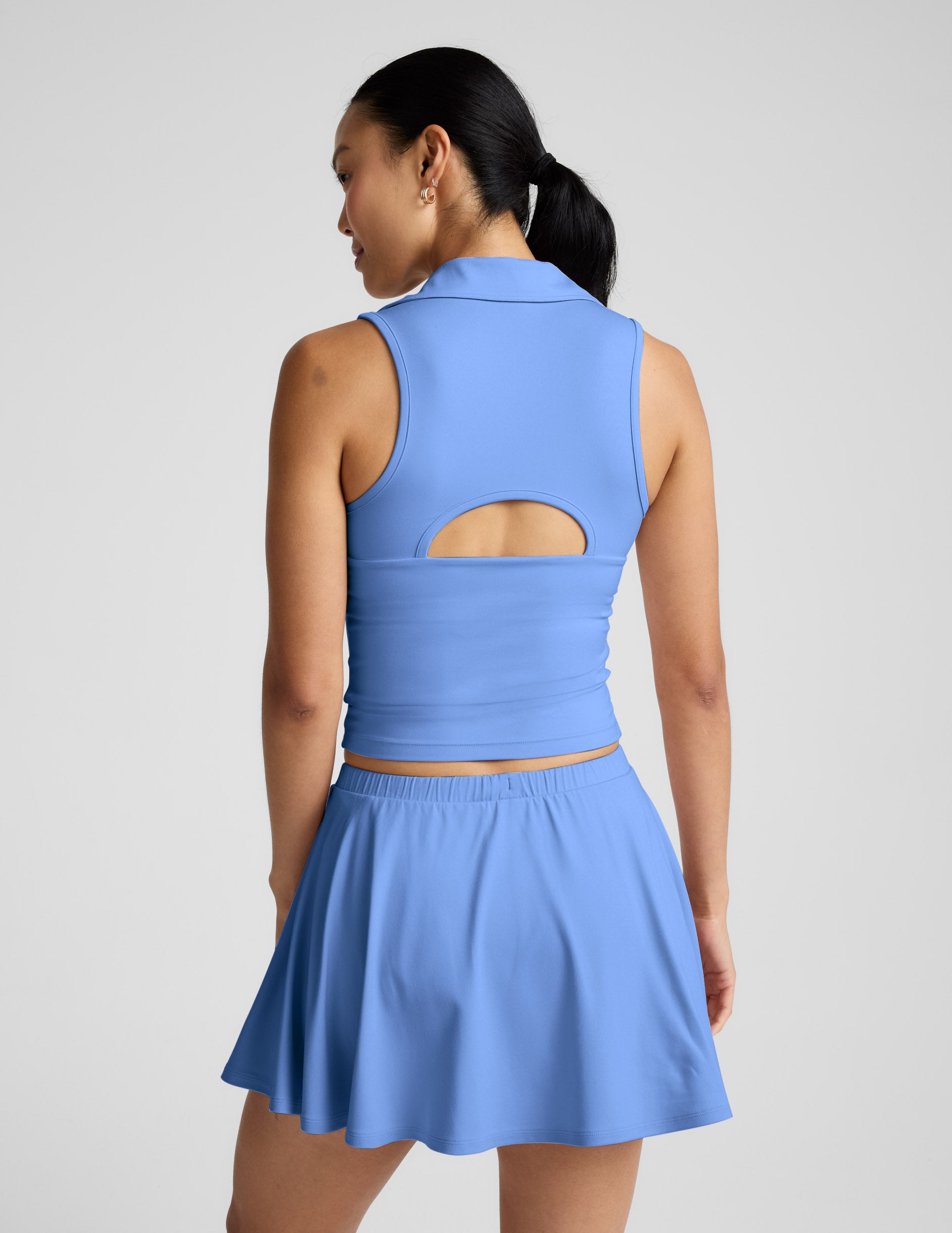 Sport Active Drawcord Mini Skirt - Wild Flower Blue