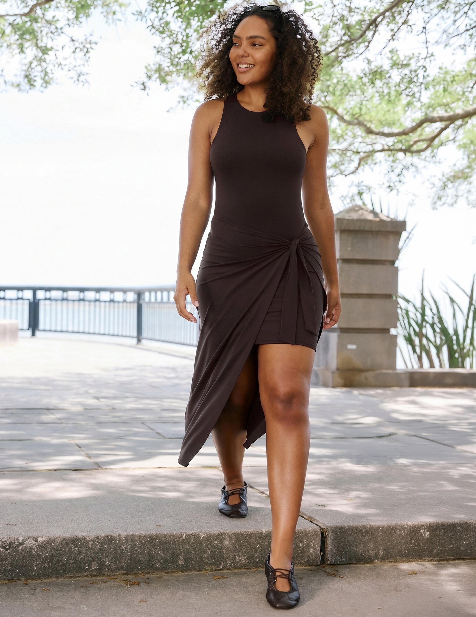 That's A Wrap Midi Dress - Dark Chocolate