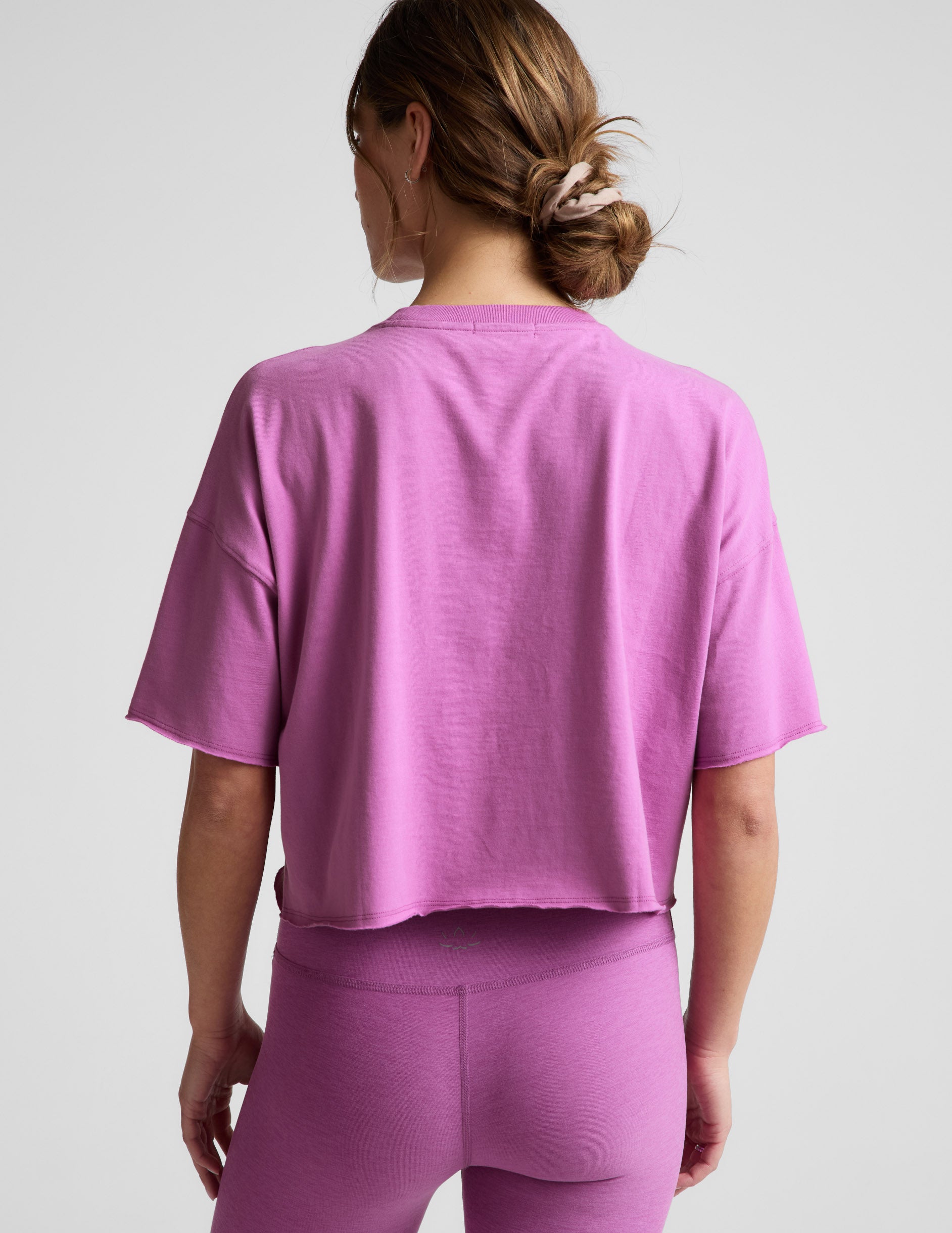 SoftKnit Better Than Ever Cropped Cotton Tee - Fun Fuchsia