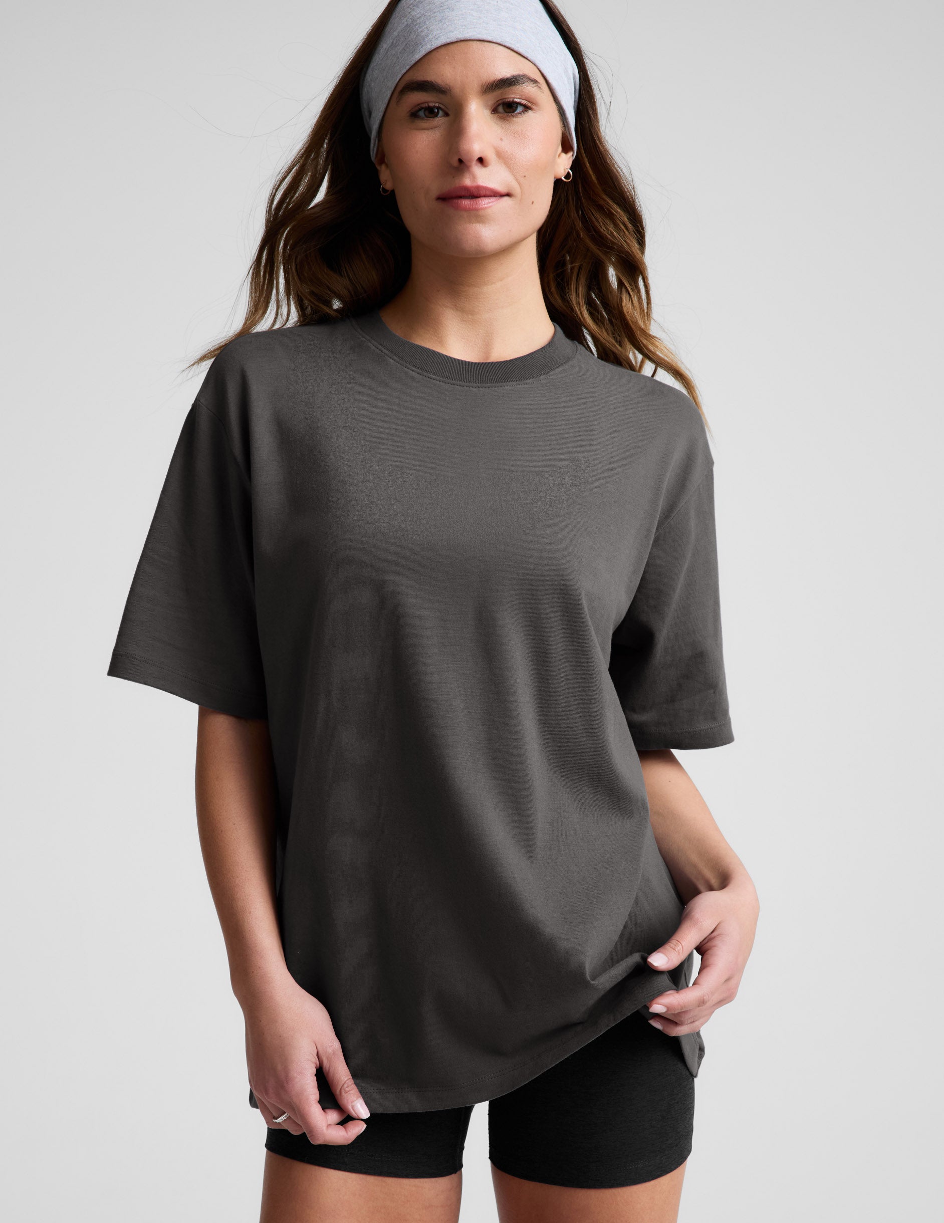 SoftKnit Better Than Ever Oversized Cotton Tee - Black Ash