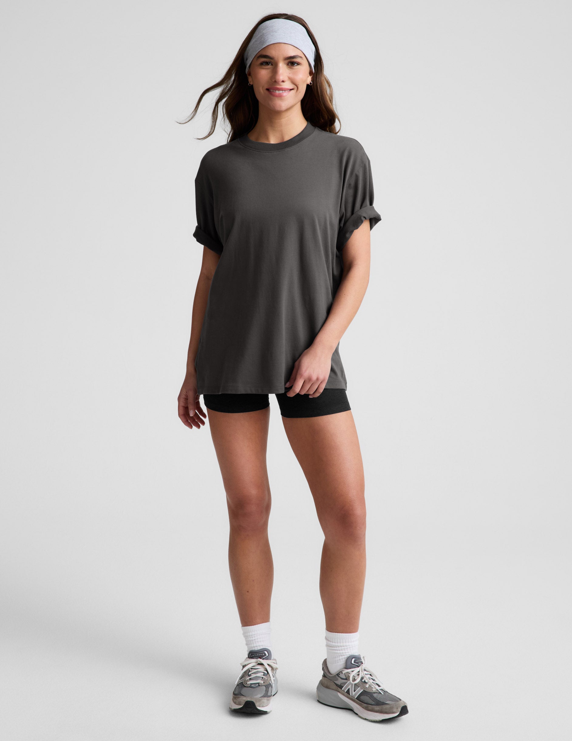SoftKnit Better Than Ever Oversized Cotton Tee - Black Ash