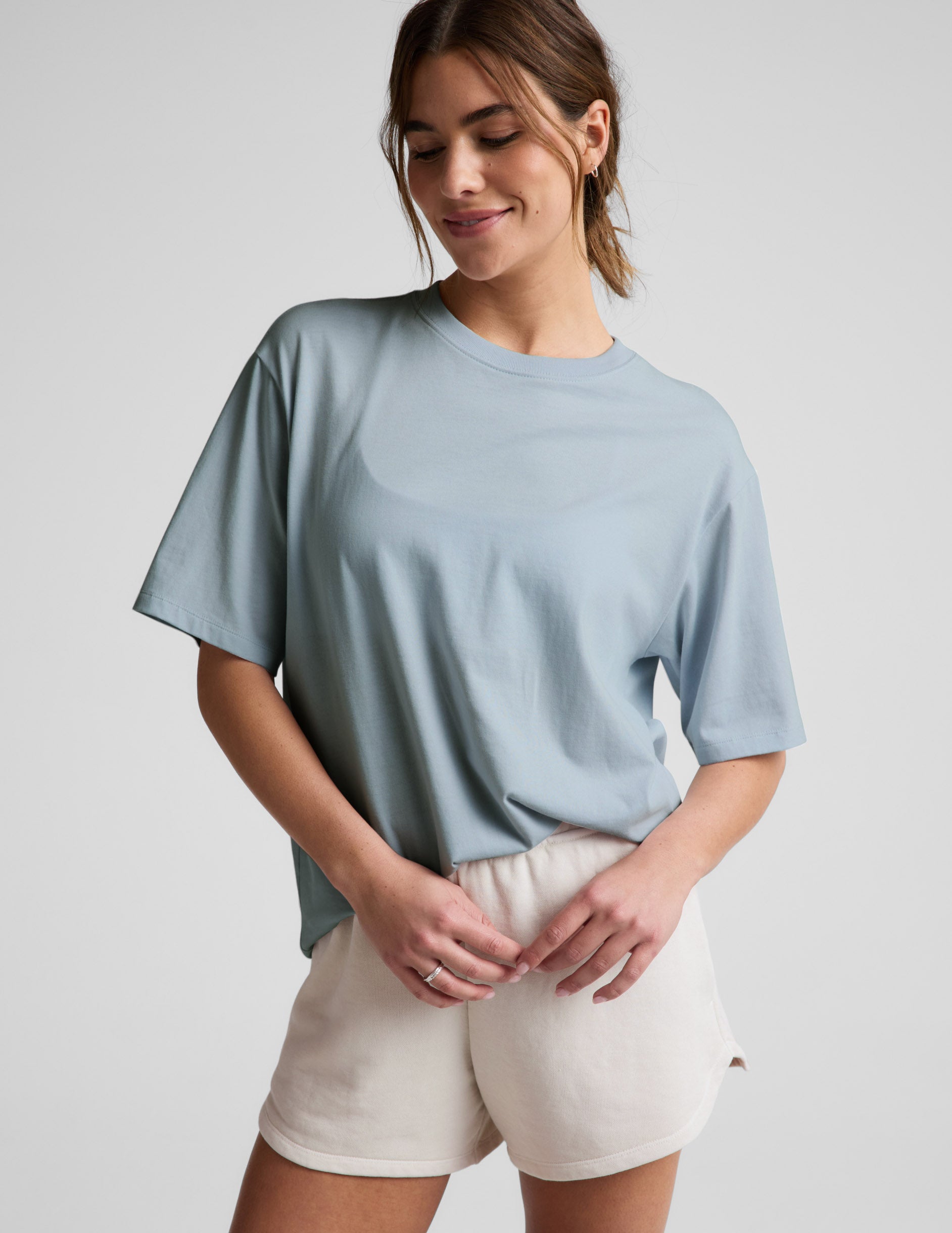 SoftKnit Better Than Ever Oversized Cotton Tee - Washed After Dark Navy