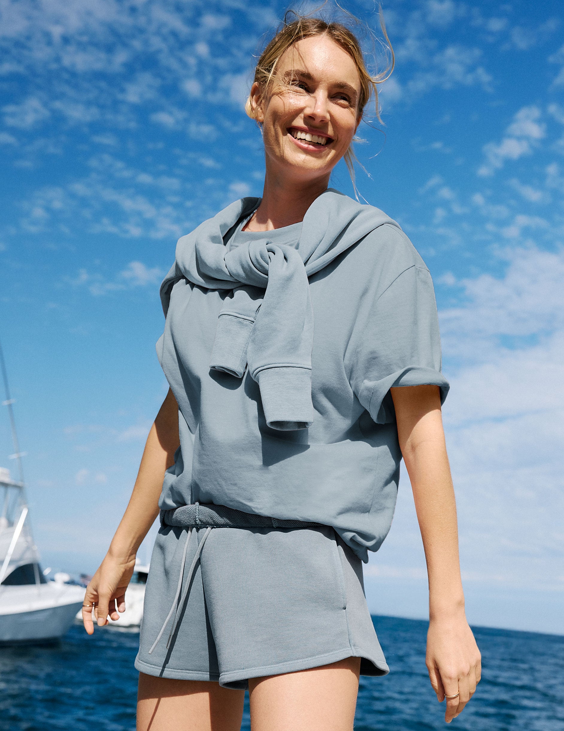 SoftKnit Better Than Ever Oversized Cotton Tee - Washed After Dark Navy