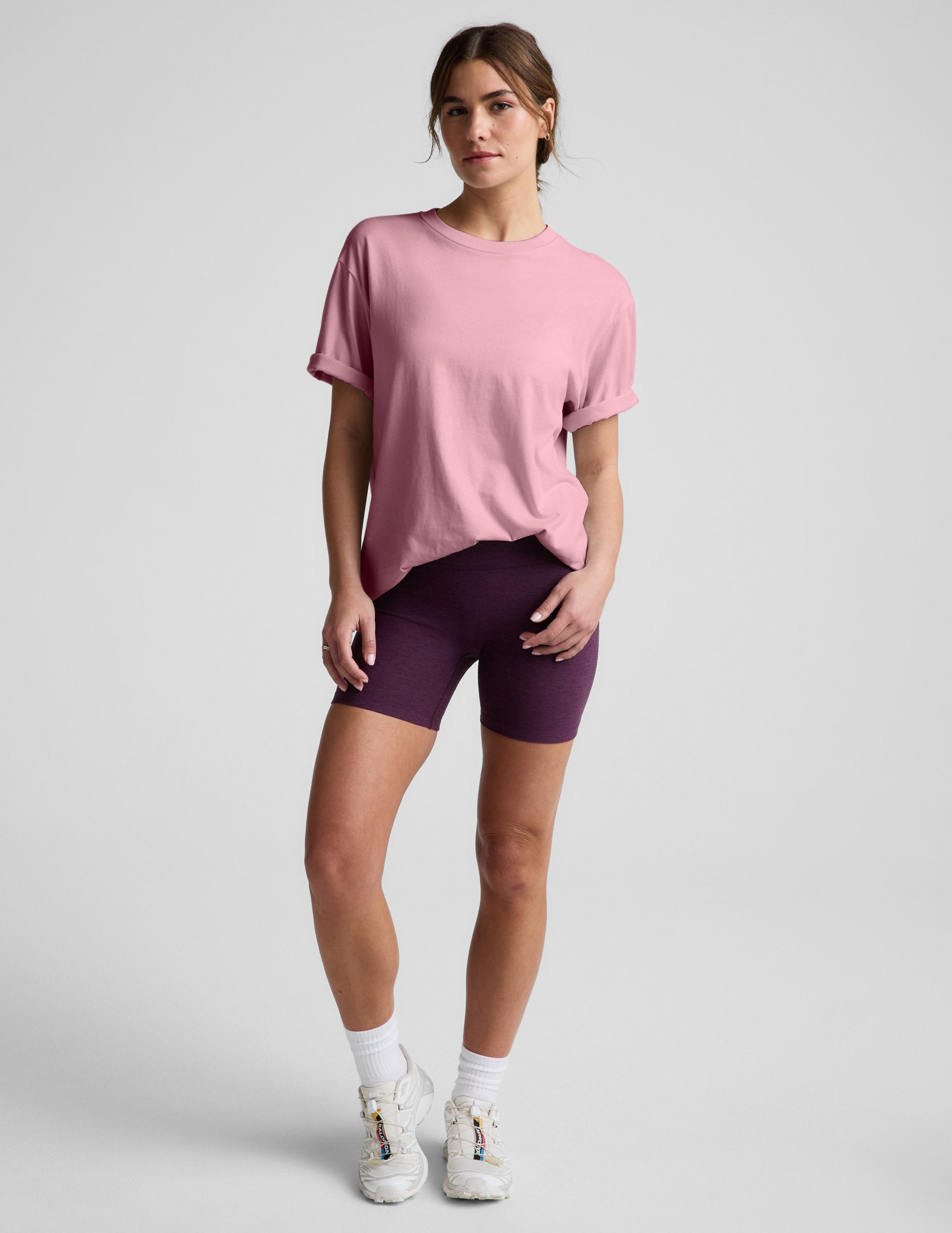 SoftKnit Better Than Ever Oversized Cotton Tee - Washed Rich Raspberry