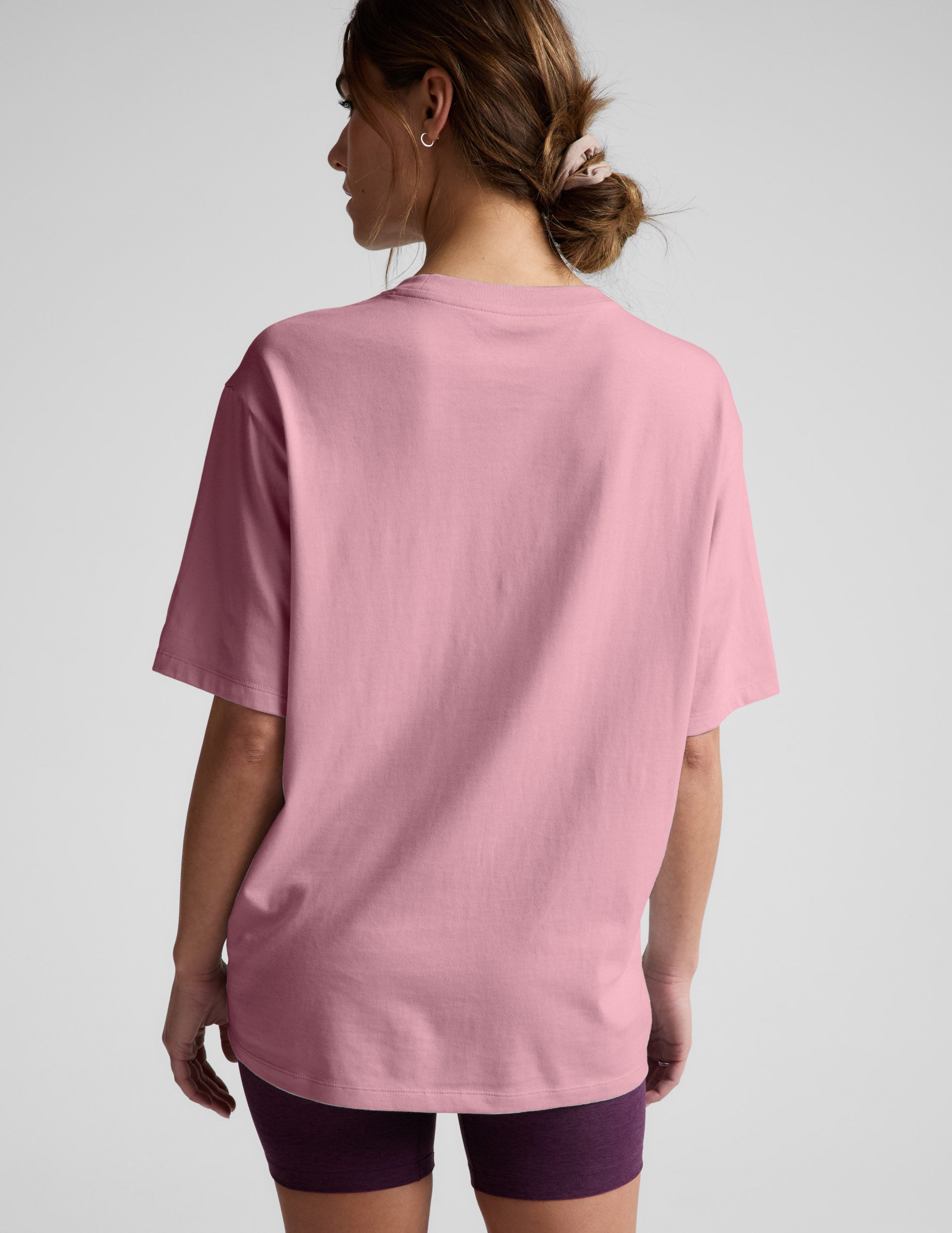 SoftKnit Better Than Ever Oversized Cotton Tee - Washed Rich Raspberry