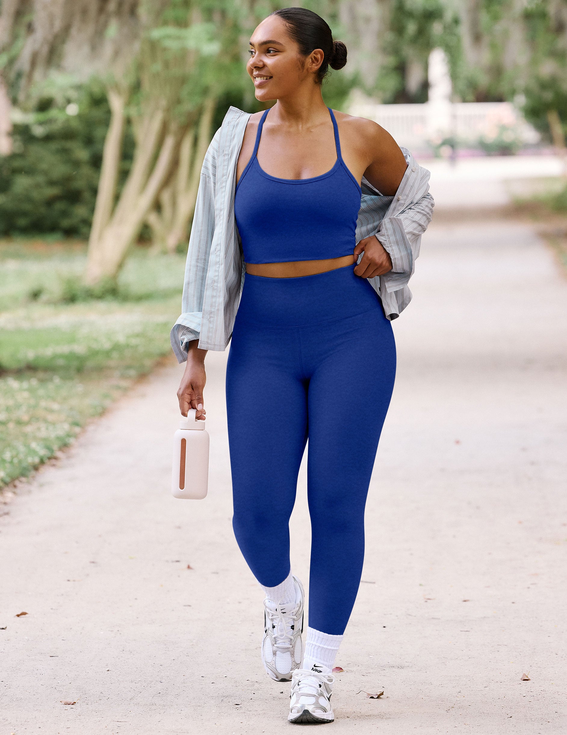Spacedye™ Caught In The Midi High Waisted Legging - Ultra Blue Heather