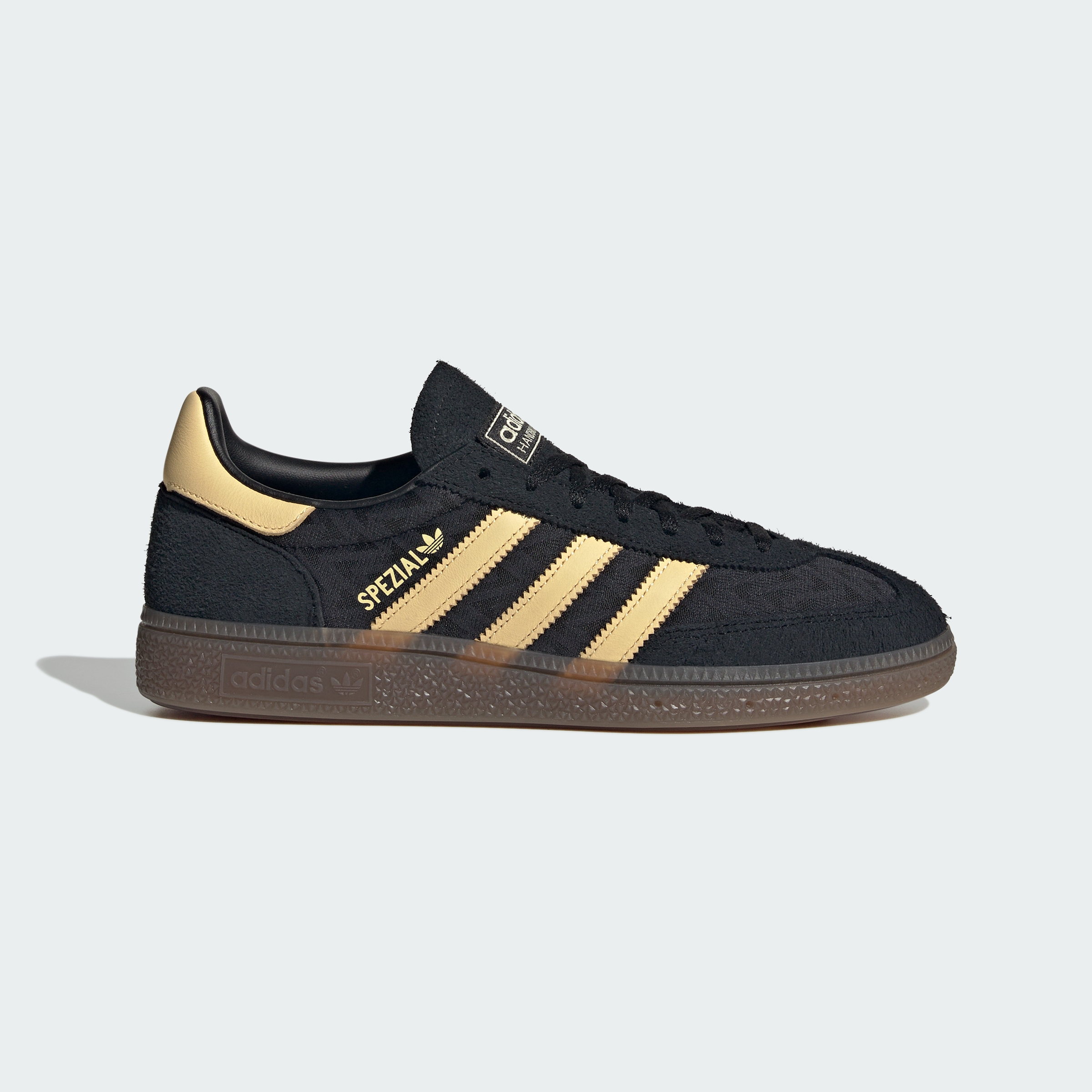 HANDBALL SPEZIAL SHOES — Core Black / Orange Tint / Gum — Side Lateral Center View
