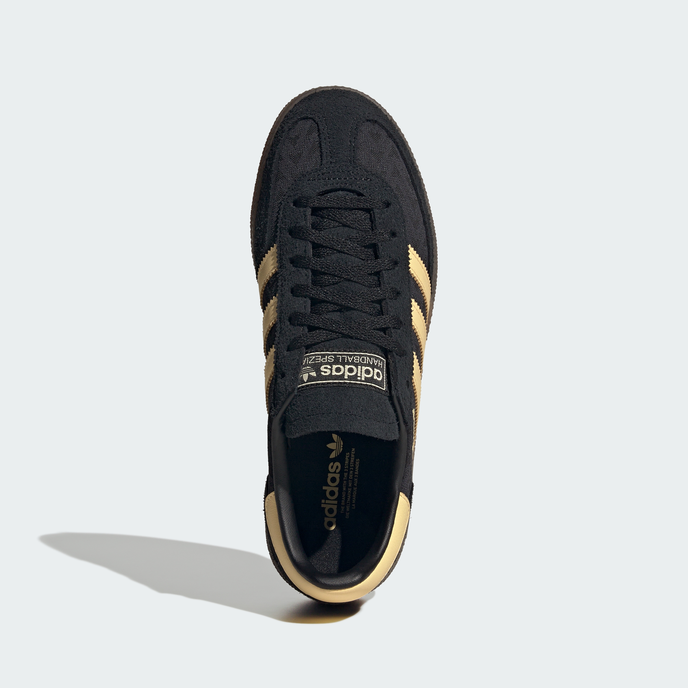 HANDBALL SPEZIAL SHOES — Core Black / Orange Tint / Gum — Top Portrait View
