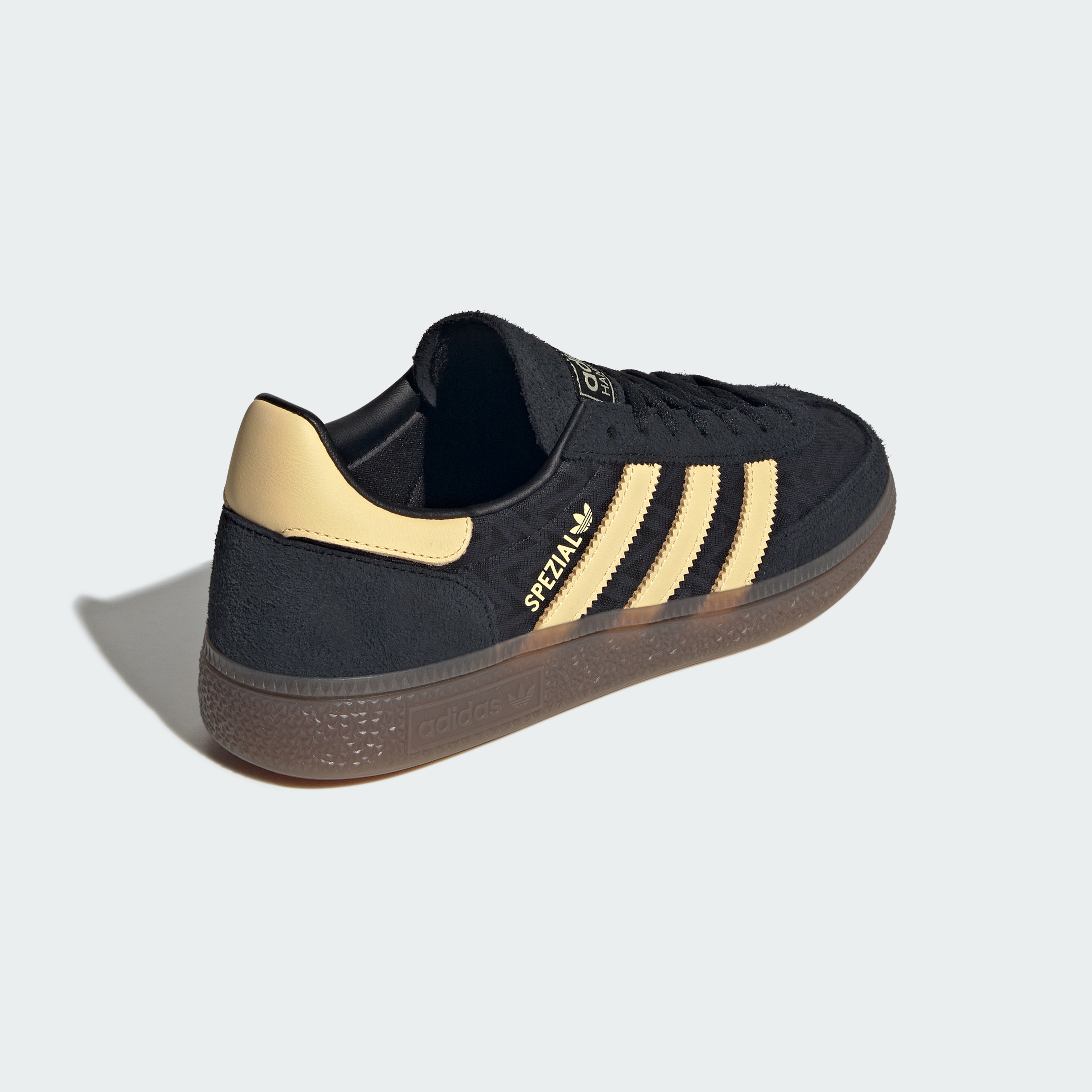 HANDBALL SPEZIAL SHOES — Core Black / Orange Tint / Gum — Back Lateral Top View