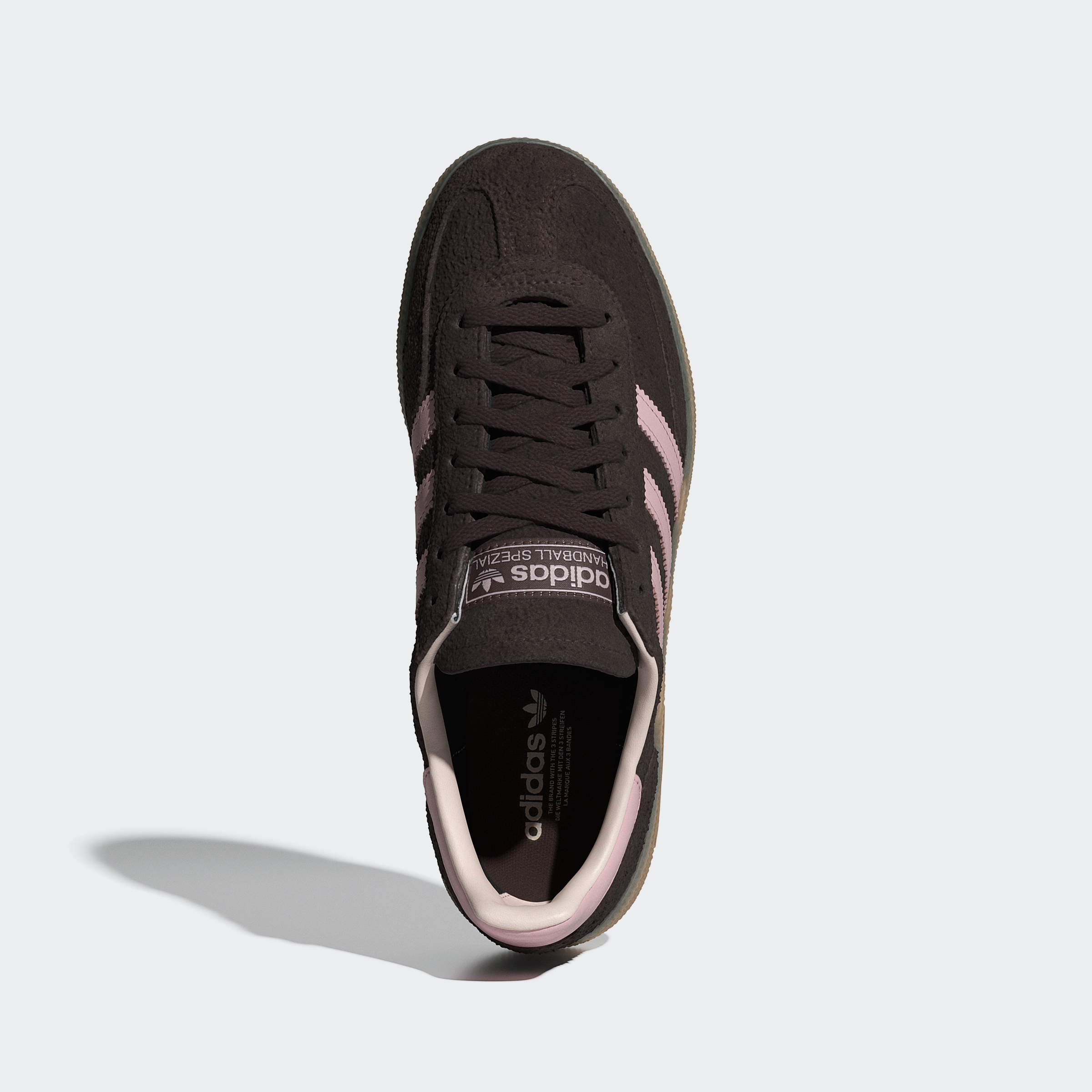 HANDBALL SPEZIAL SHOES — Aurora Coffee / Sandy Pink / Gum — Top Portrait View