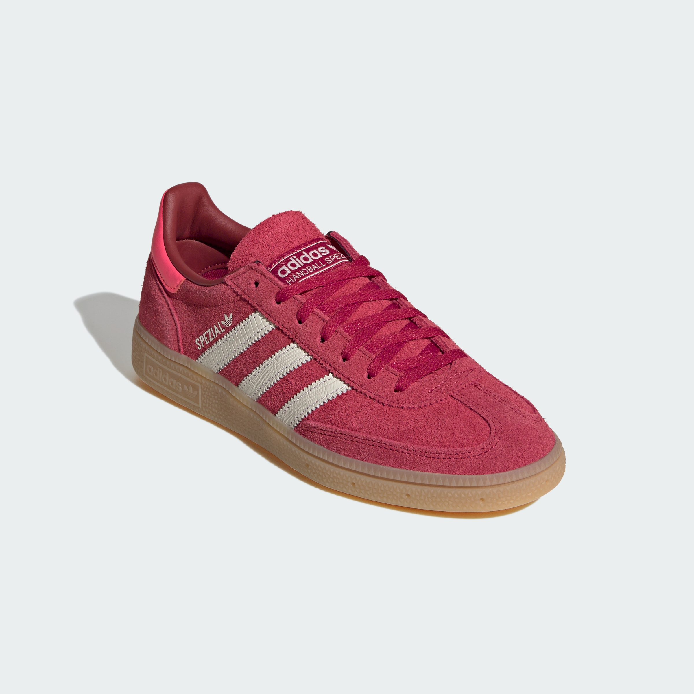 HANDBALL SPEZIAL SHOES — Team Victory Red / Off White / Solar Turbo — Front Lateral Top View
