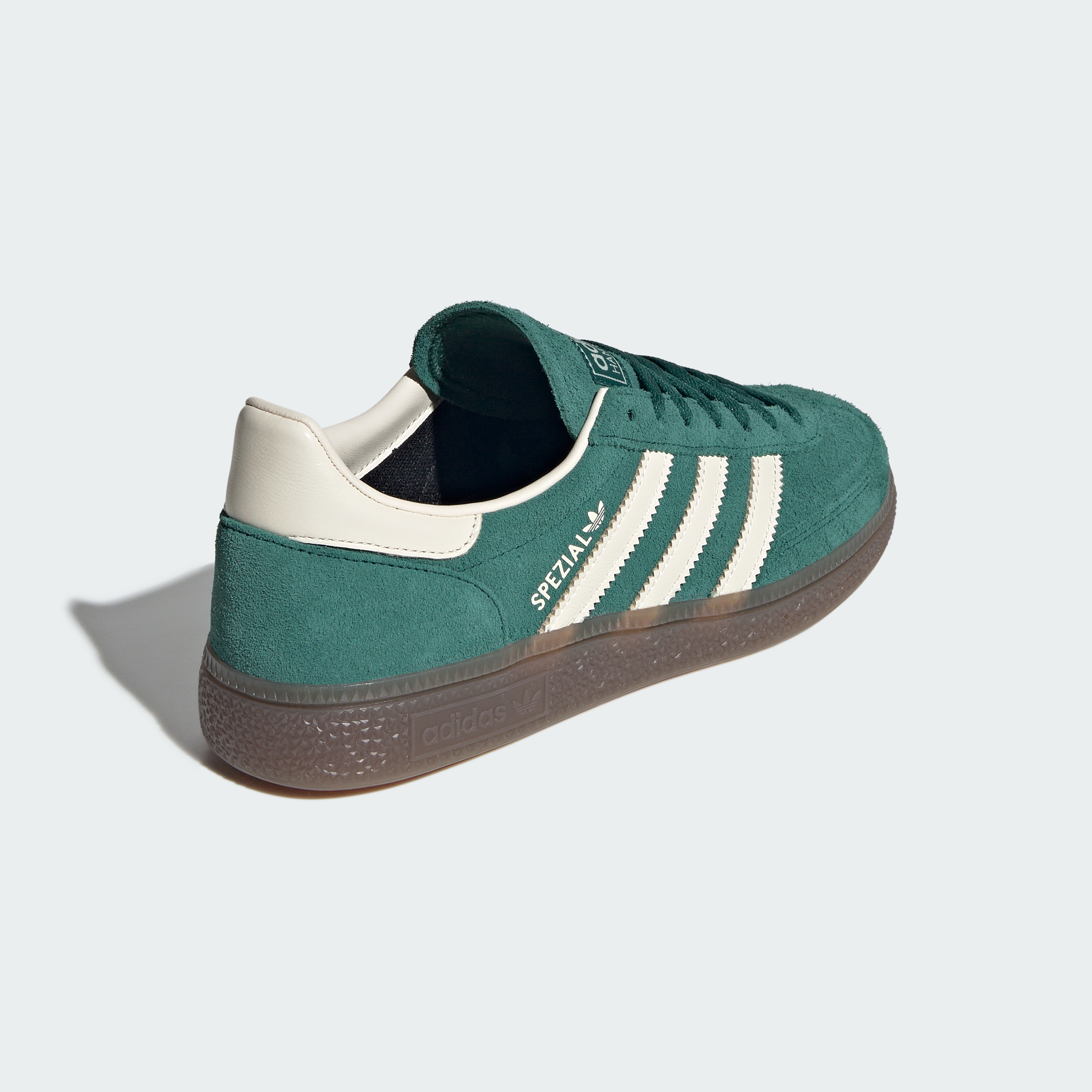 HANDBALL SPEZIAL SHOES — Collegiate Green / Cream White / Gum — Back Lateral Top View