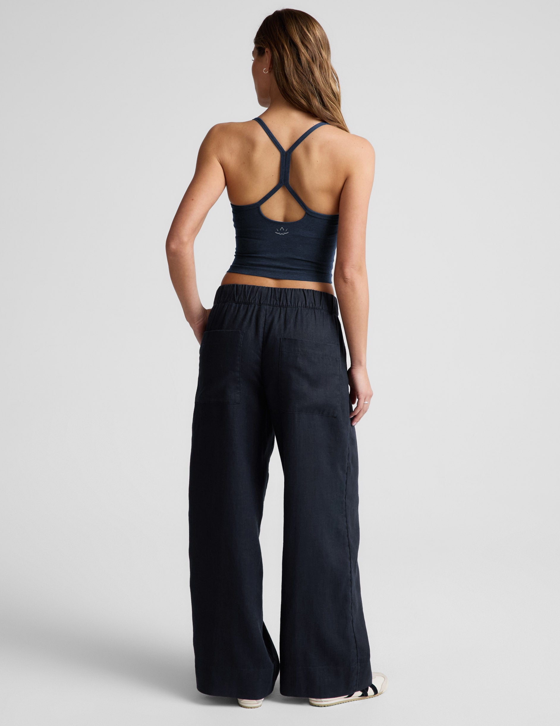 SoftWash Linen Easy Wide Leg Pant 29" - Nocturnal Navy