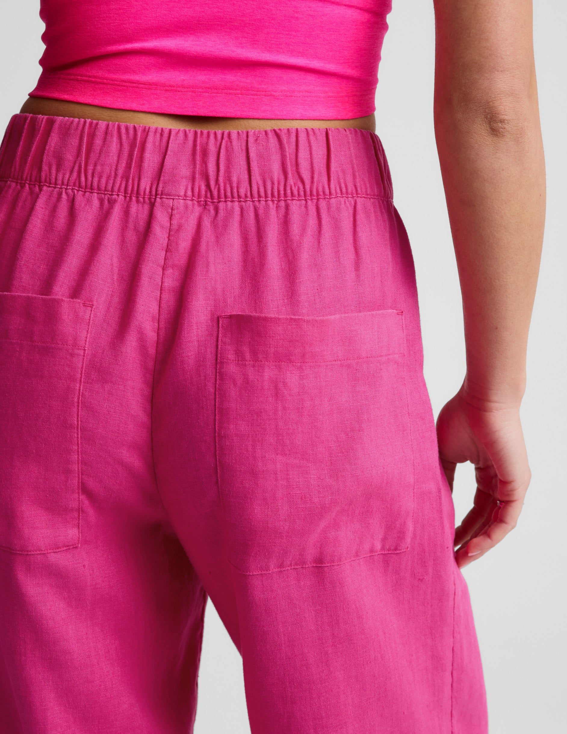 SoftWash Linen Easy Wide Leg Pant 29" - Pink Glow
