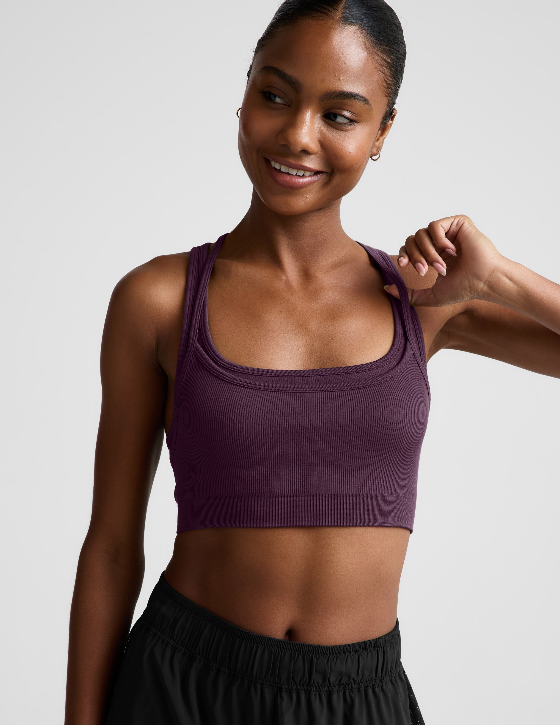 Seamless Moves Layered Bra - Brilliant Blackberry