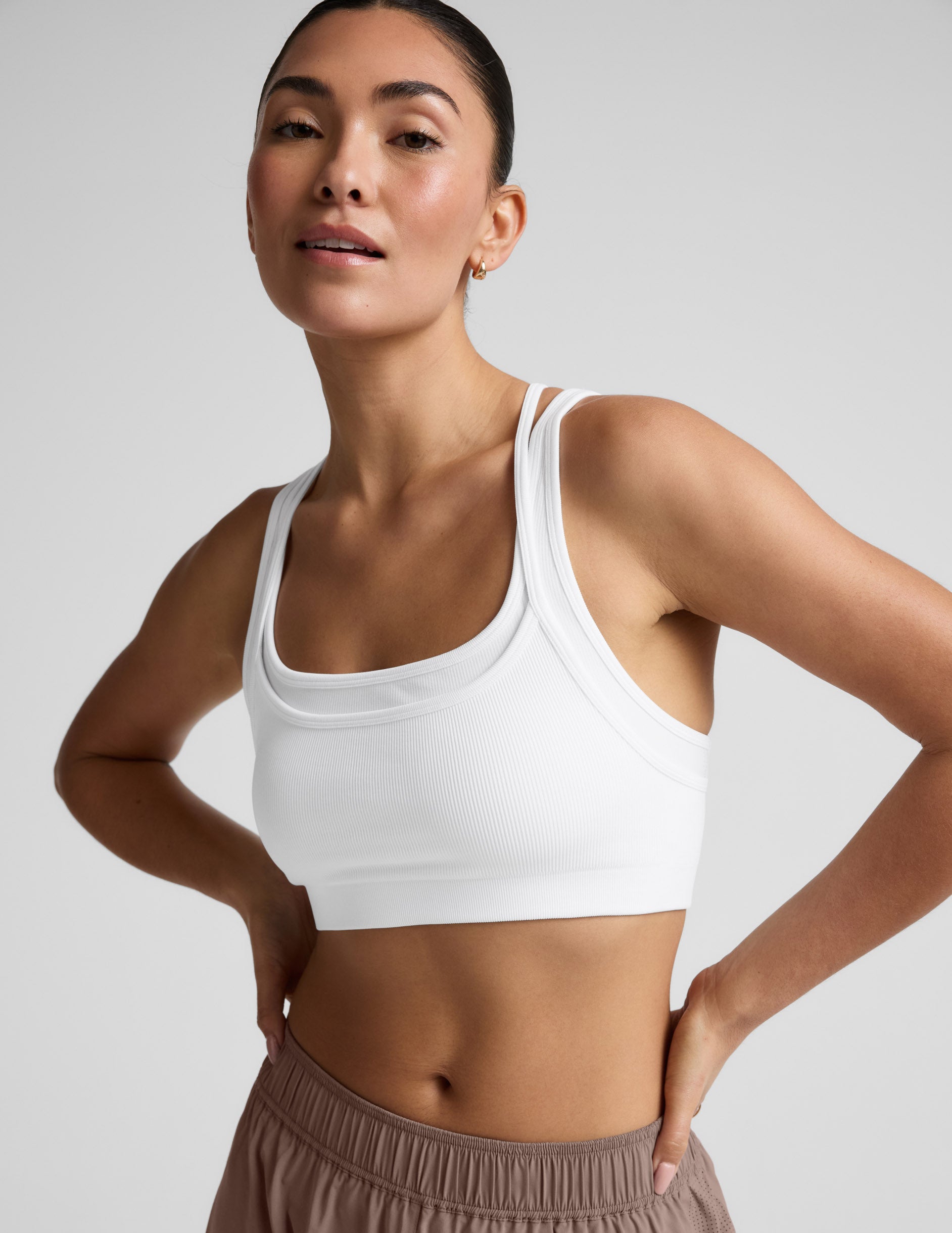 Seamless Moves Layered Bra - White