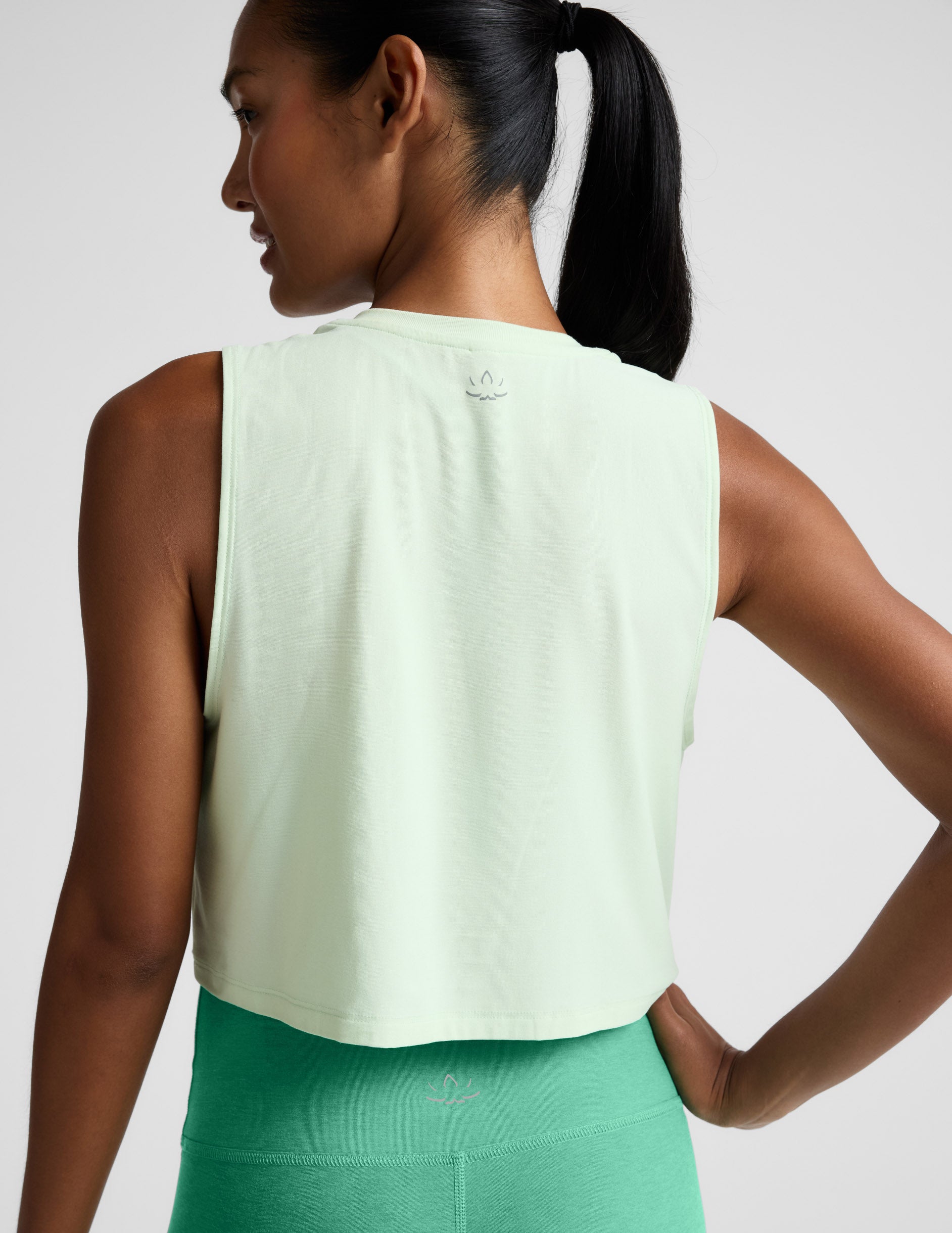 Featherweight Minimal Cropped Tank - Airy Green Heather