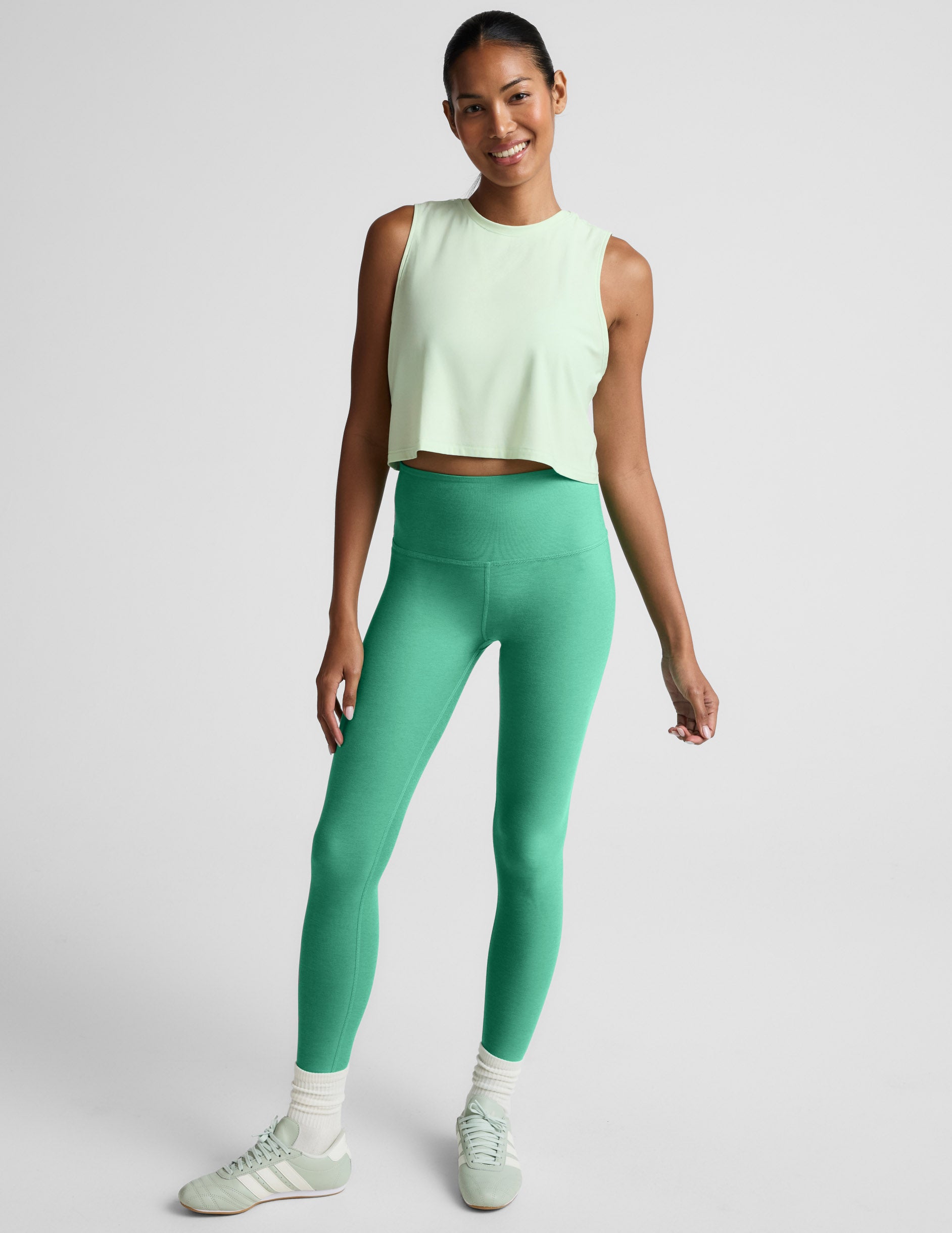 Featherweight Minimal Cropped Tank - Airy Green Heather