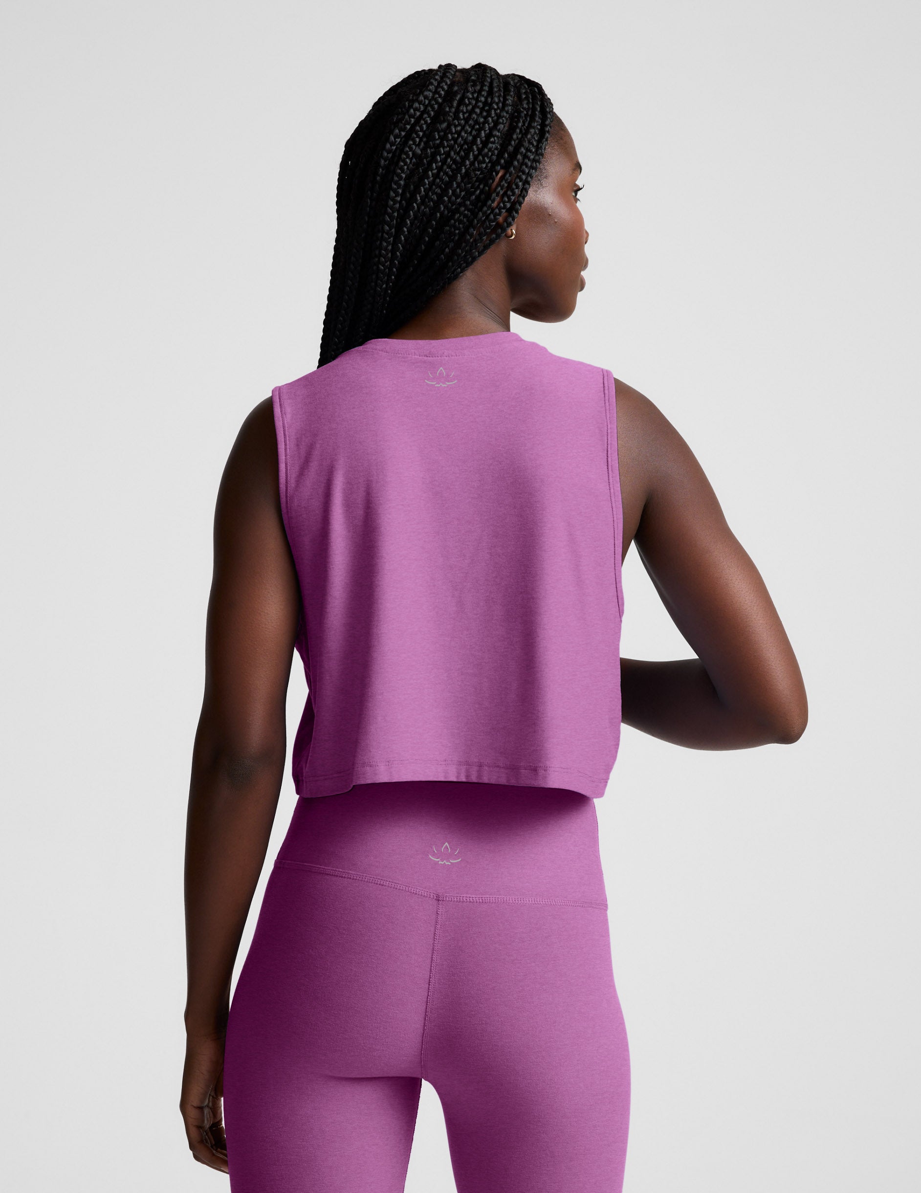 Featherweight Minimal Cropped Tank - Fun Fuchsia Heather