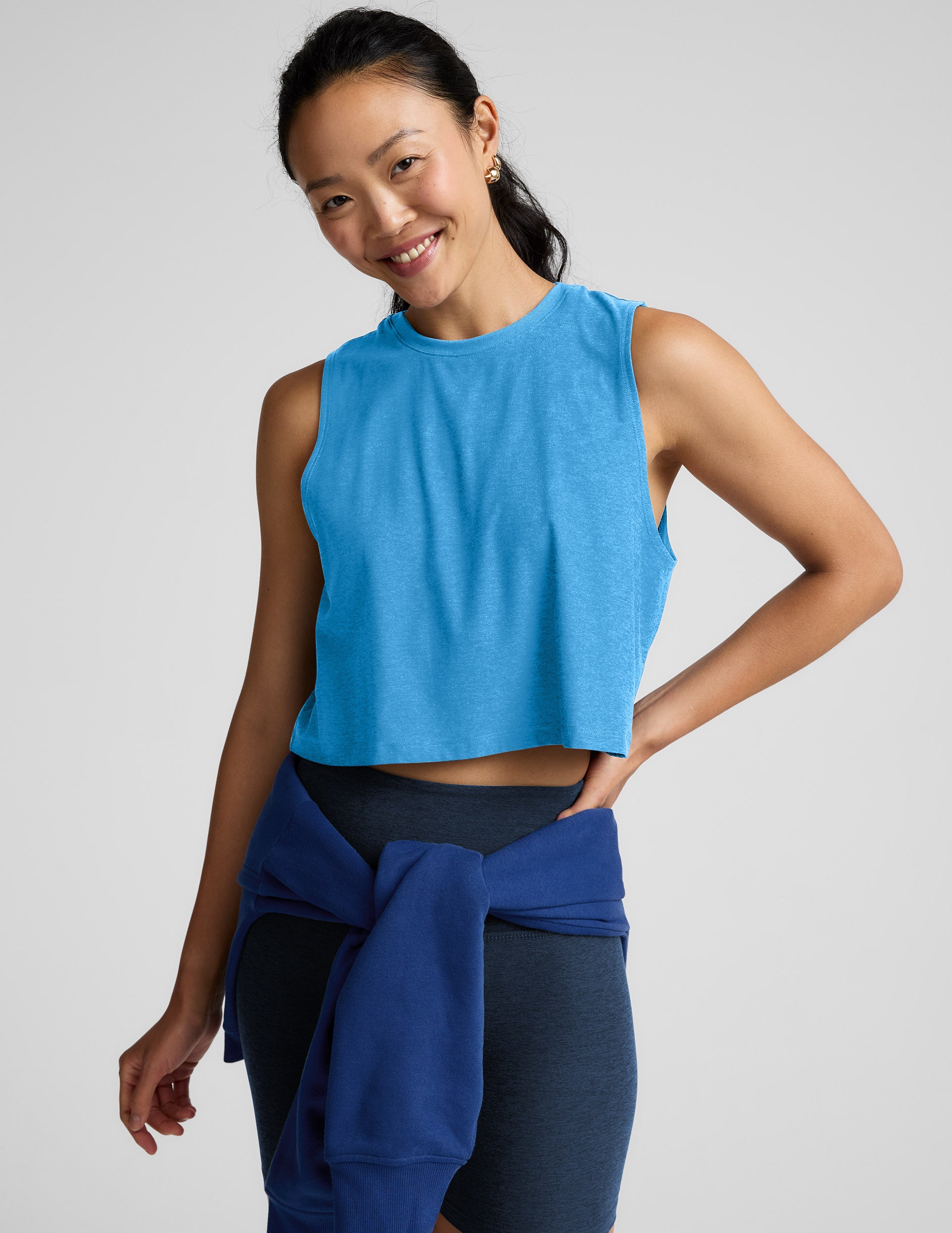 Featherweight Minimal Cropped Tank - Malibu Lagoon Heather