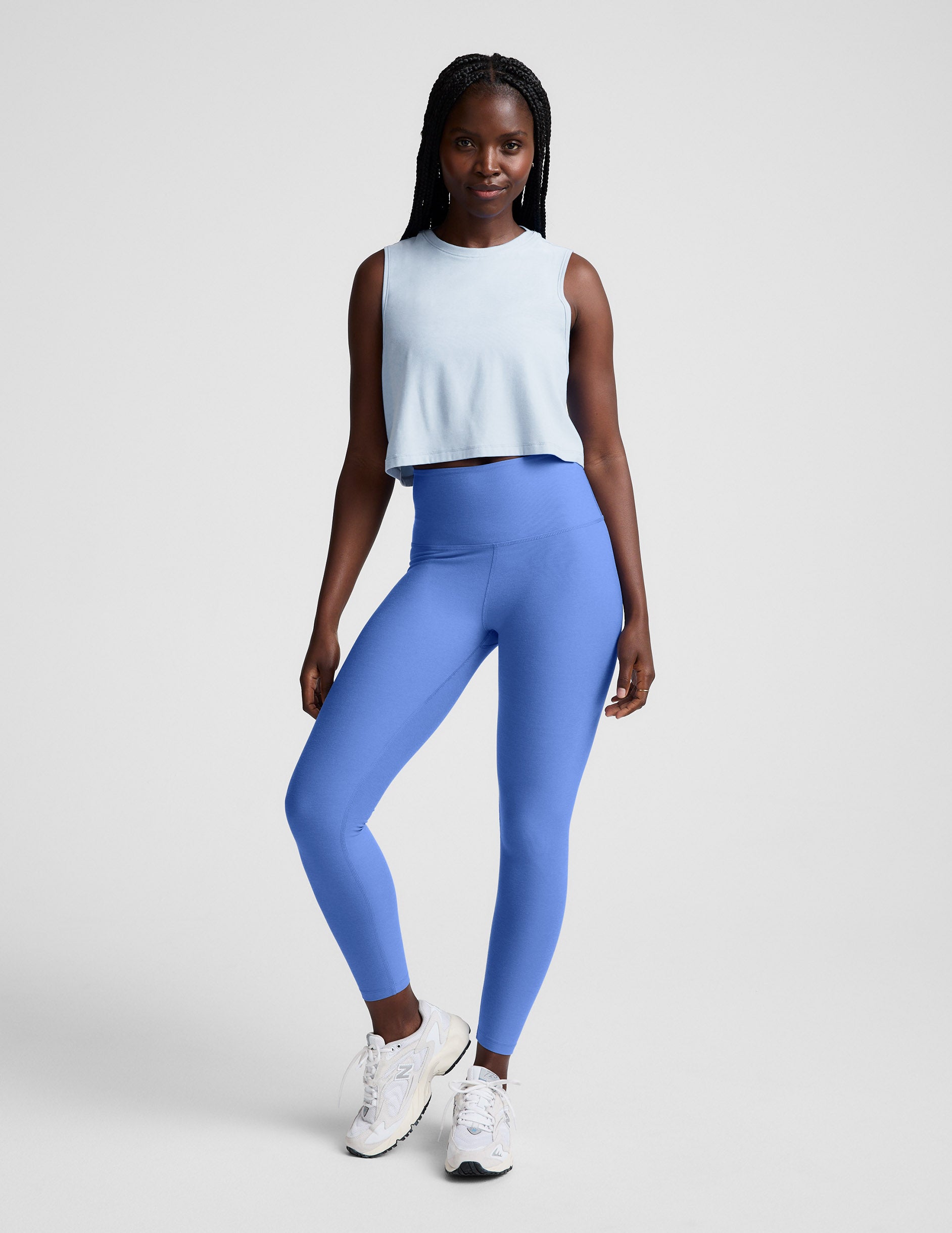 Featherweight Minimal Cropped Tank - Morning Sky Blue Heather